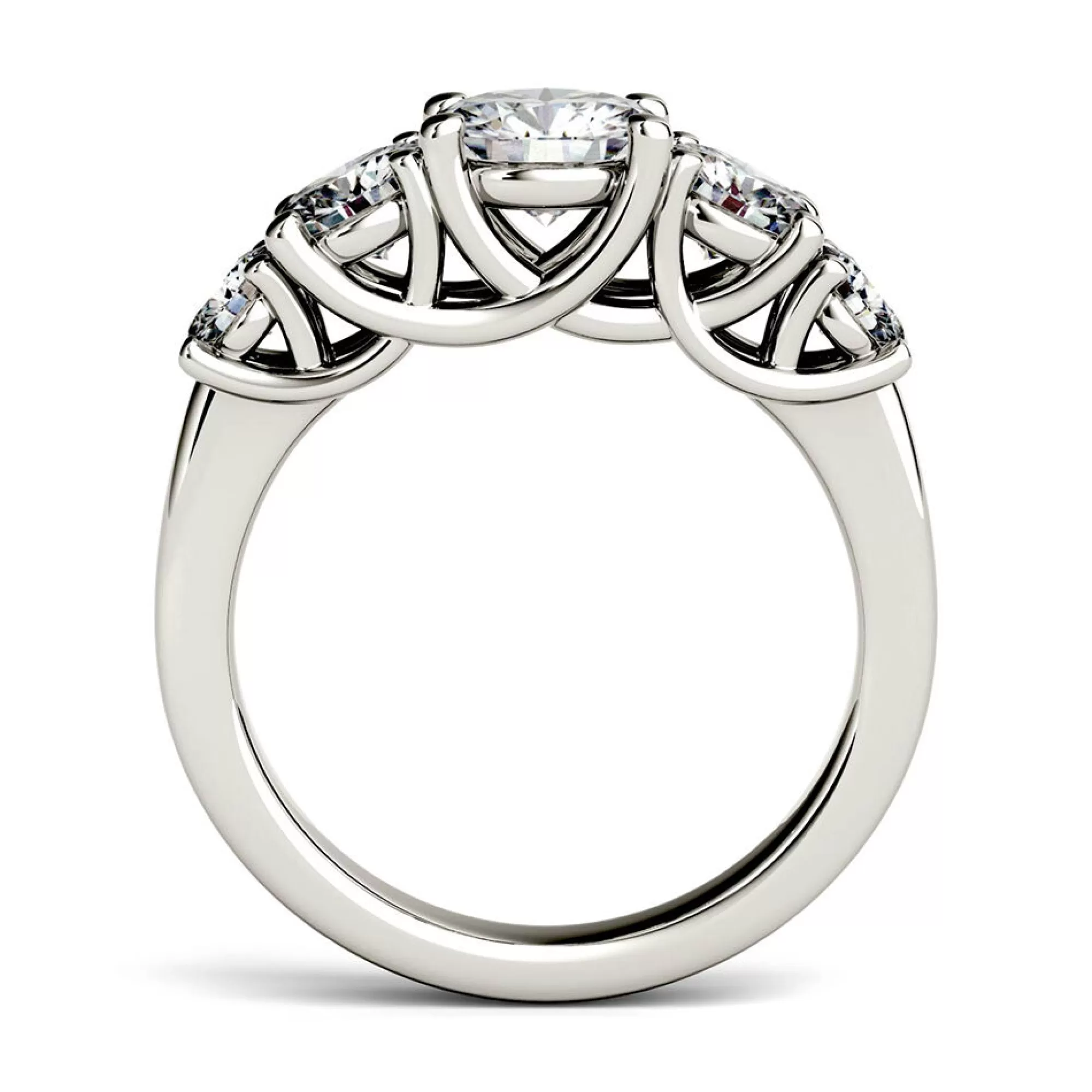 Rings^Charles & Colvard-Forever One™ Five-Stone Moissanite Ring In 14K White Gold (2 1/3 Ct. Tw.)