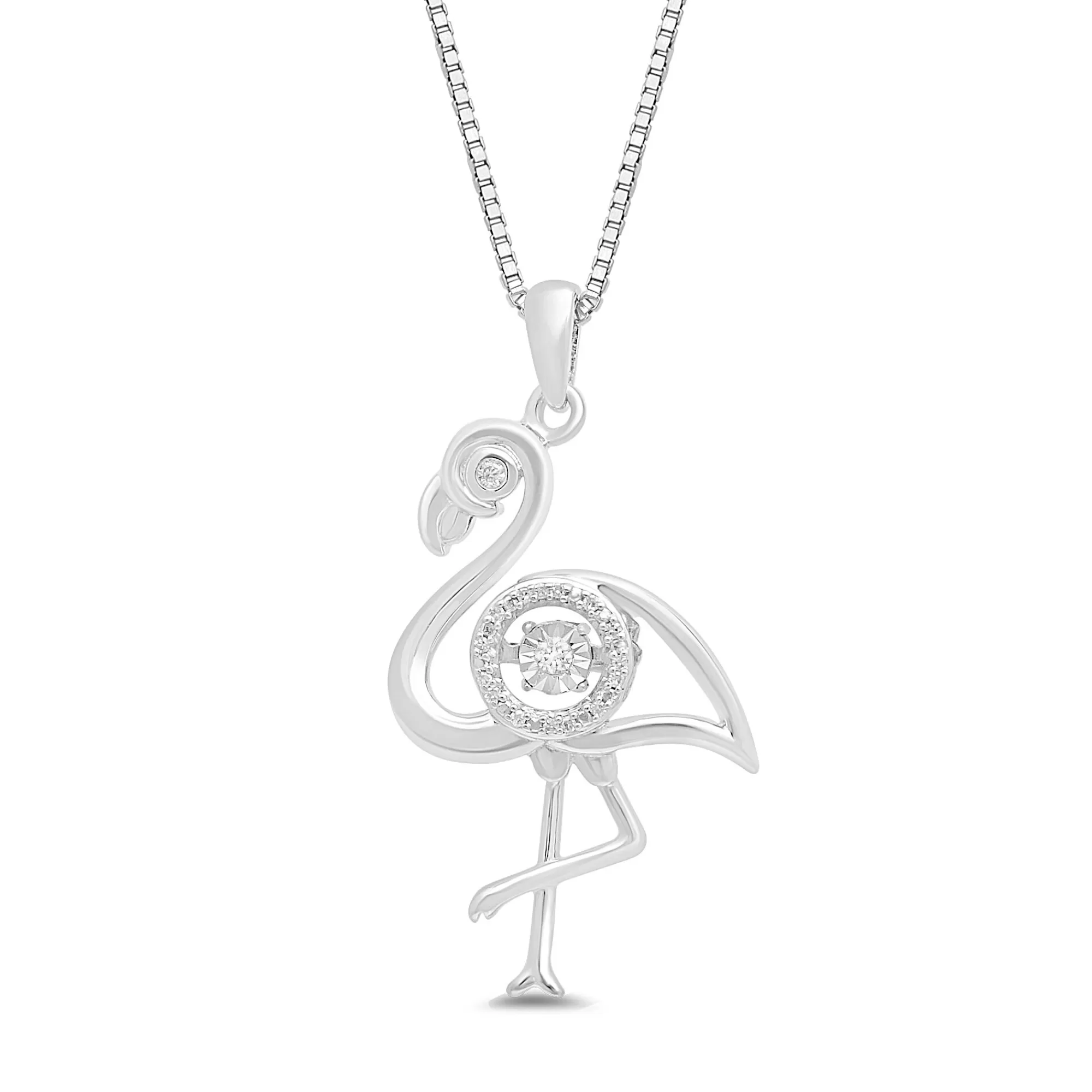 Necklaces & Pendants^* Flamingo Pendant With Diamond Accents In Sterling Silver