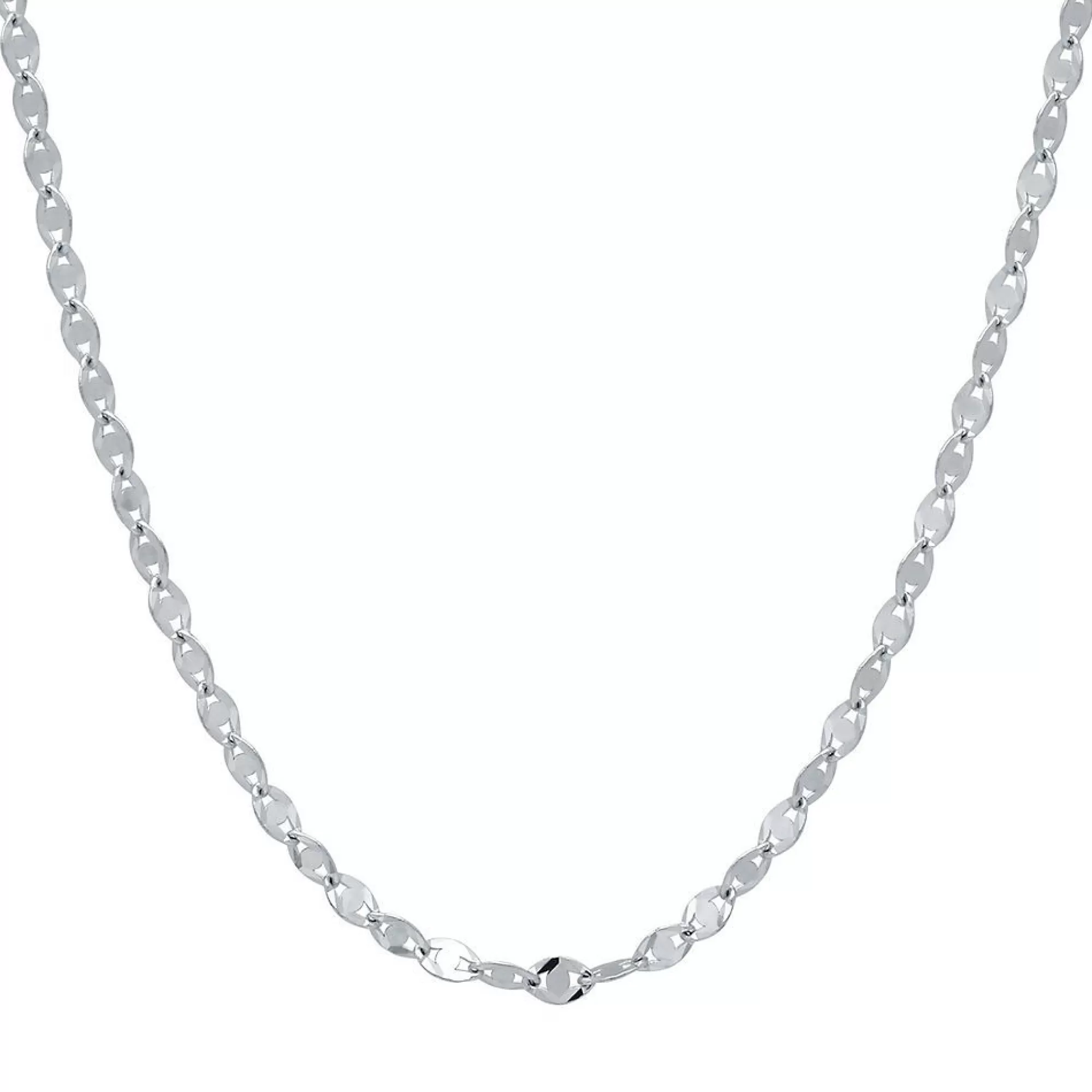 Necklaces & Pendants^* Flat Link Chain In 14K White Gold, 18"