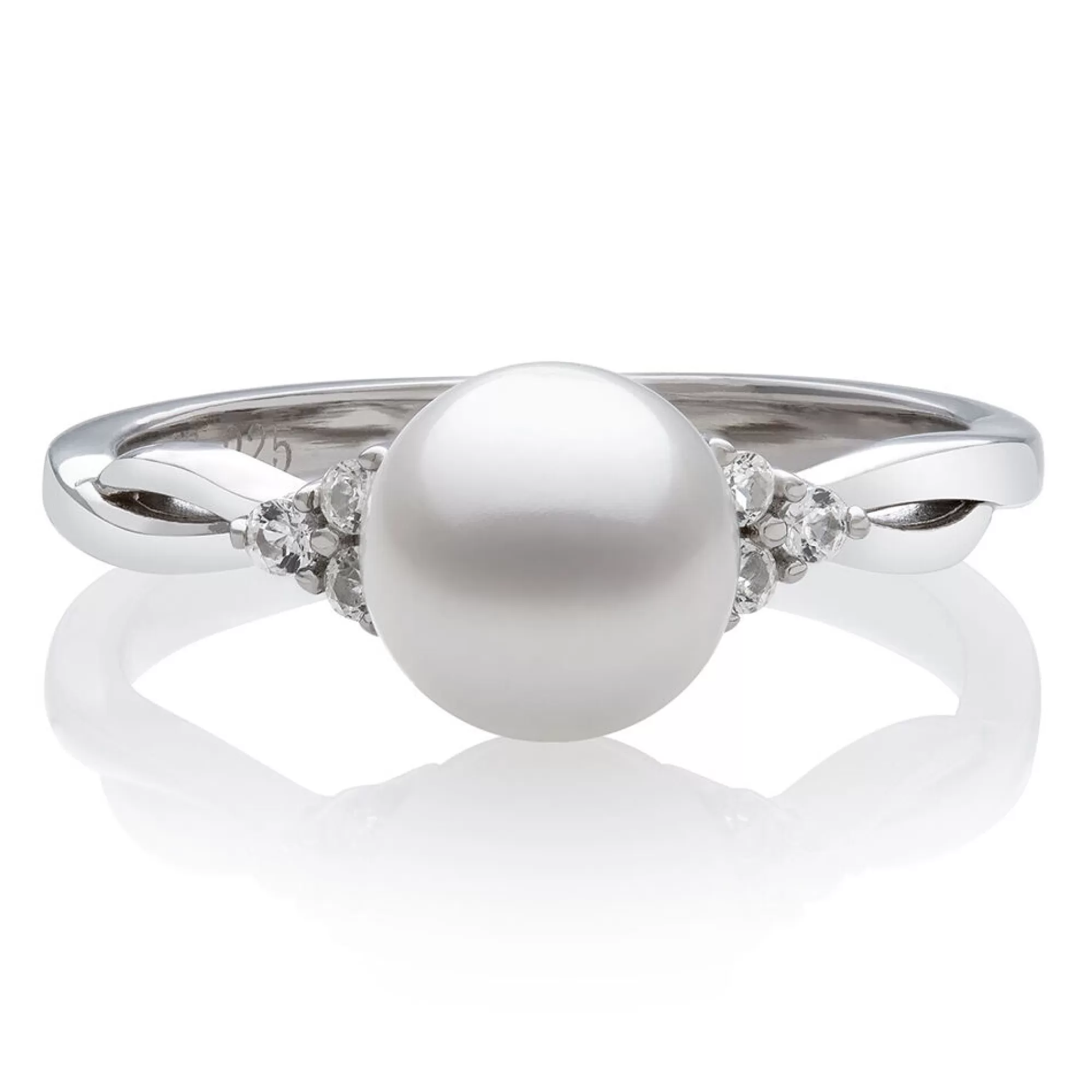 Rings^* Freshwater Pearl & Lab-Created White Sapphire Ring In Sterling Silver