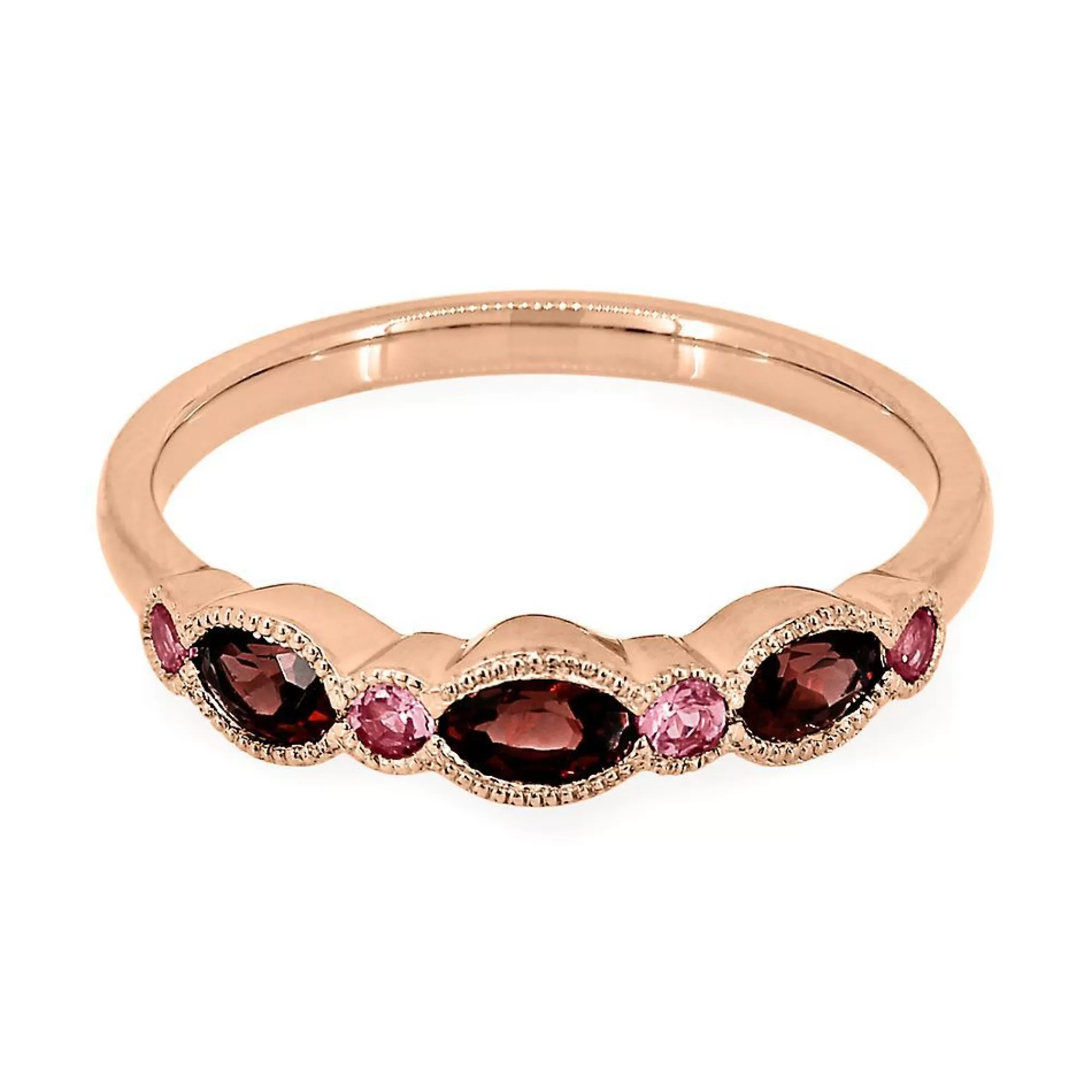 Rings^* Garnet & Pink Tourmaline Stack Ring In 10K Rose Gold