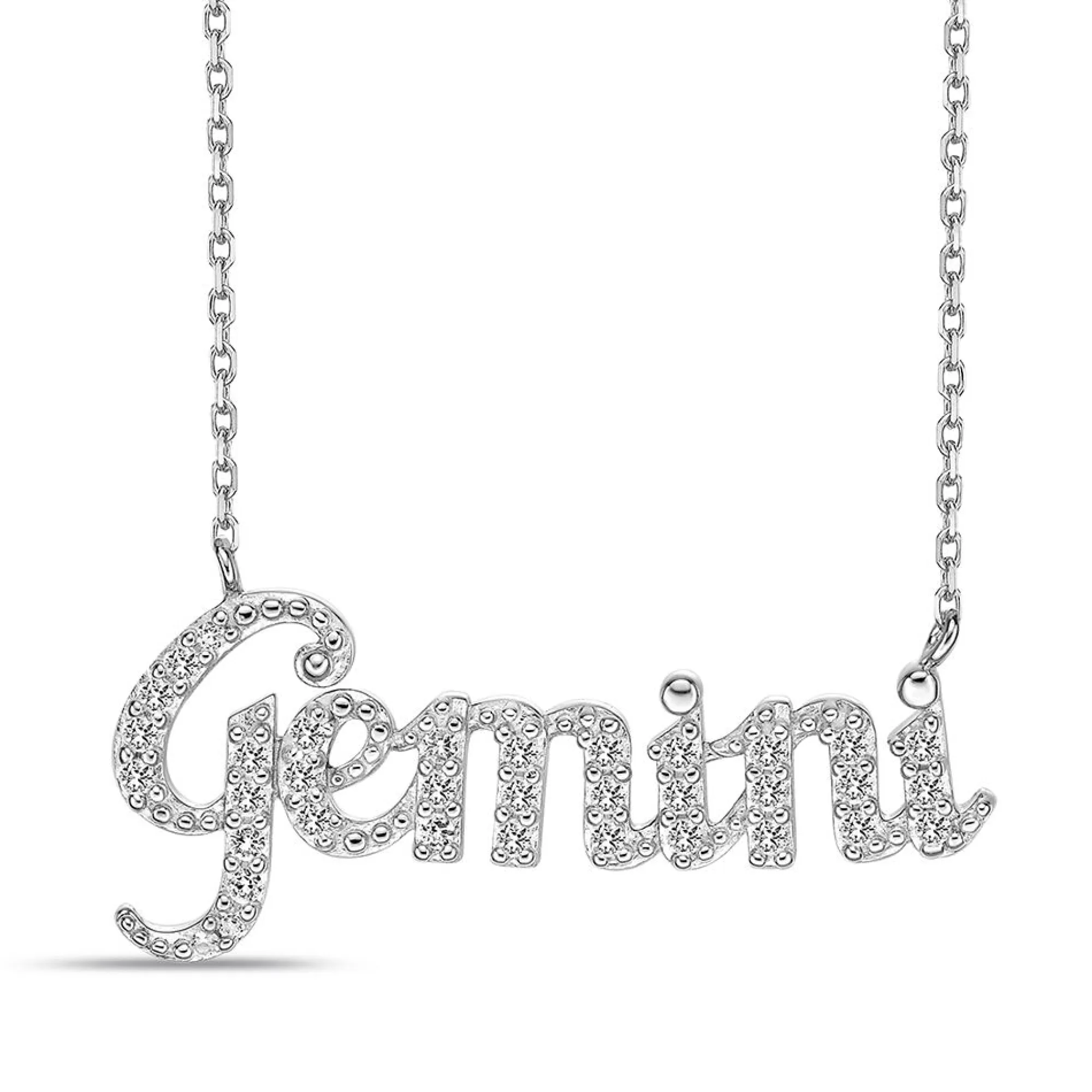 Necklaces & Pendants^* Gemini Lab Created White Sapphire Necklace In Sterling Silver