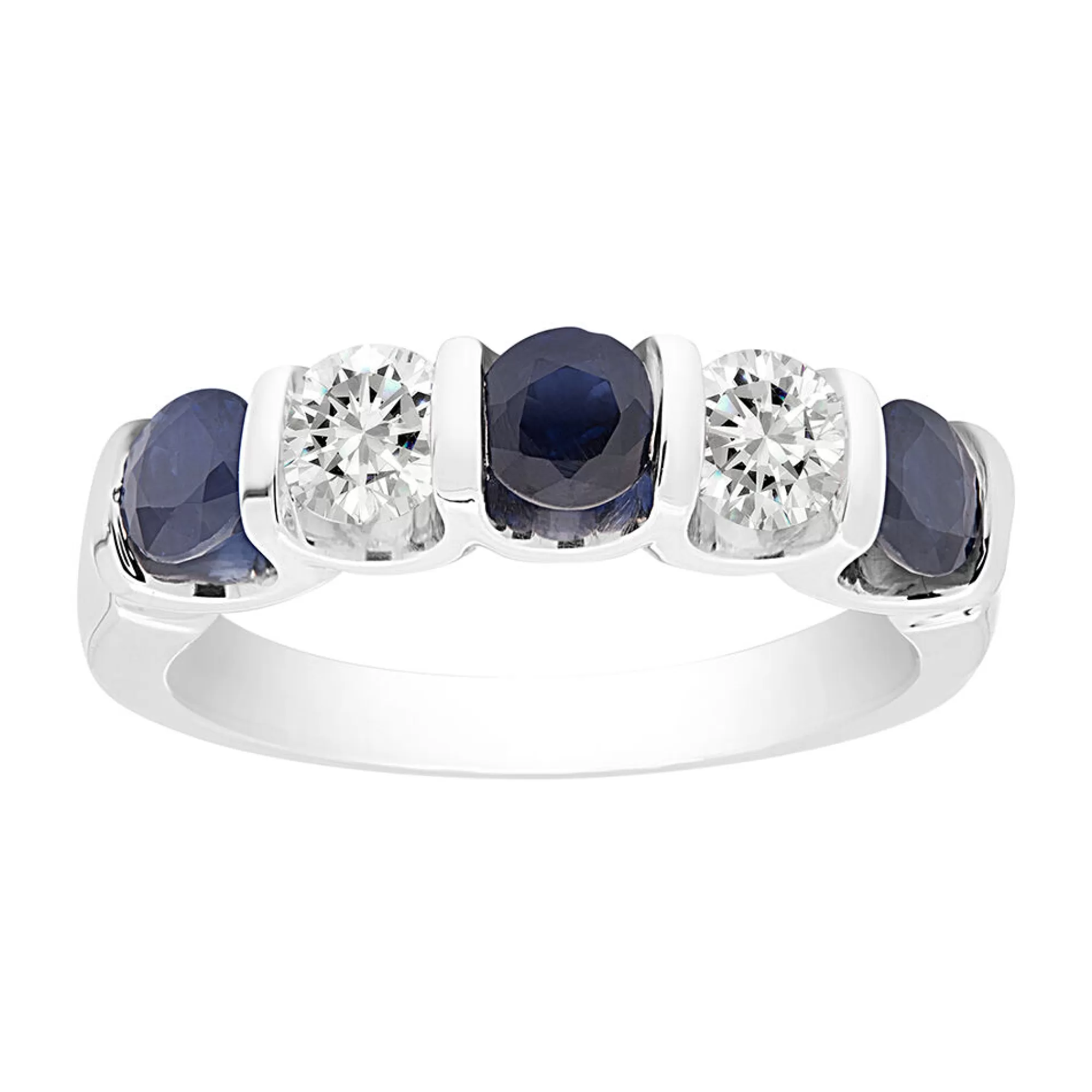 Rings^* Gemstone & White Sapphire Ring With U-Prong Setting In Sterling Silver