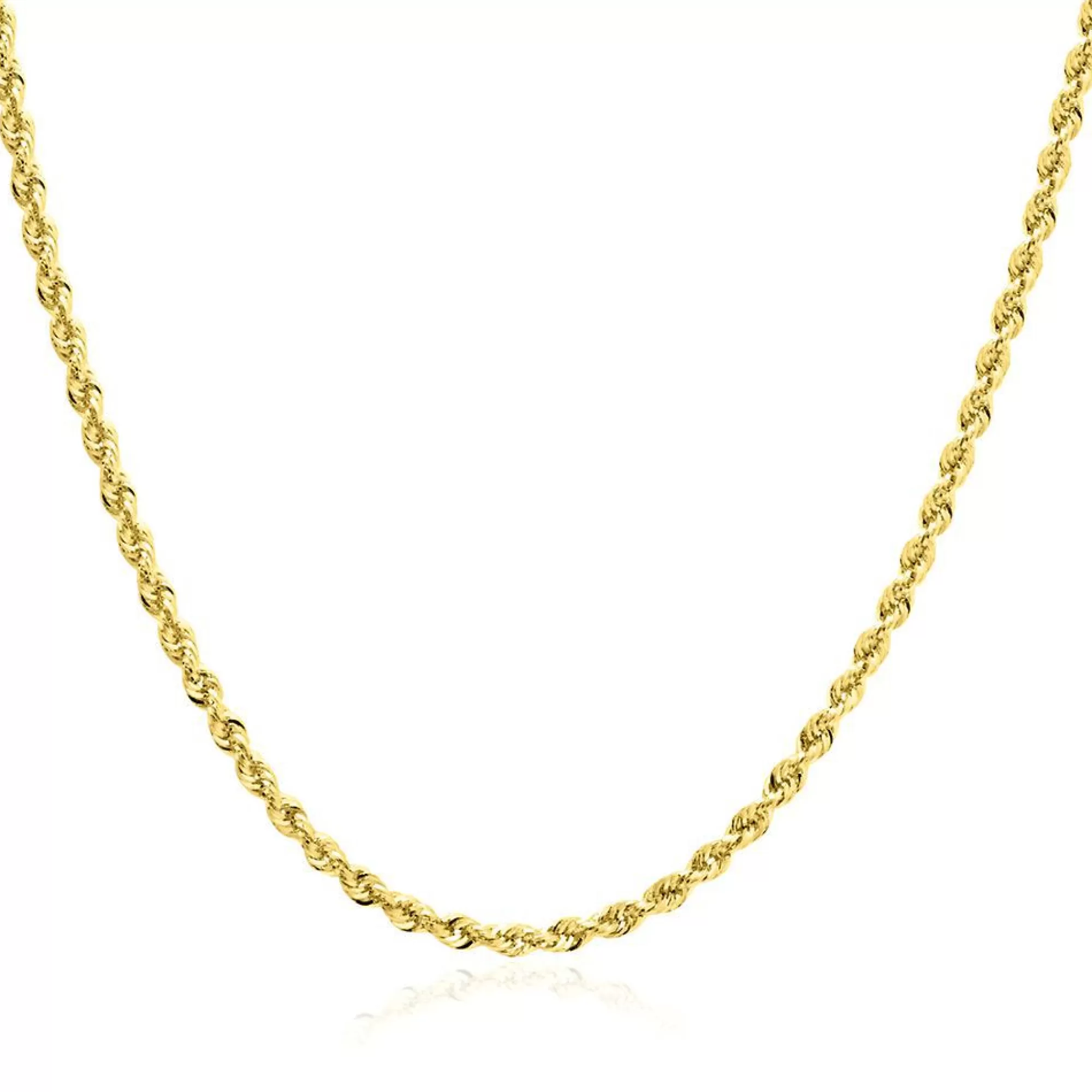 Necklaces & Pendants^* Glitter Hollow Rope Chain In 14K Yellow Gold, 22"