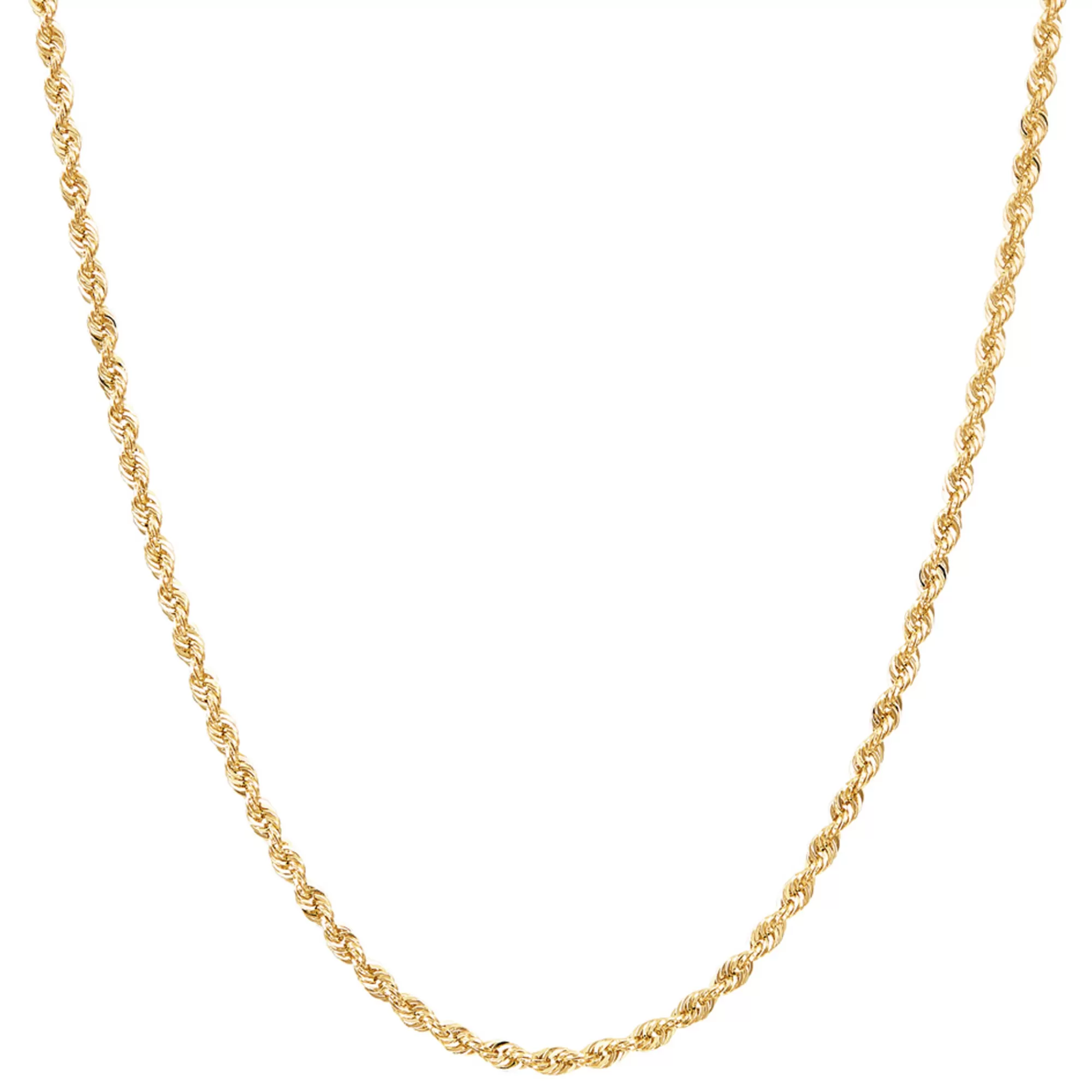 Necklaces & Pendants^* Glitter Rope Chain Necklace In 14K Yellow Gold, 2Mm, 24"