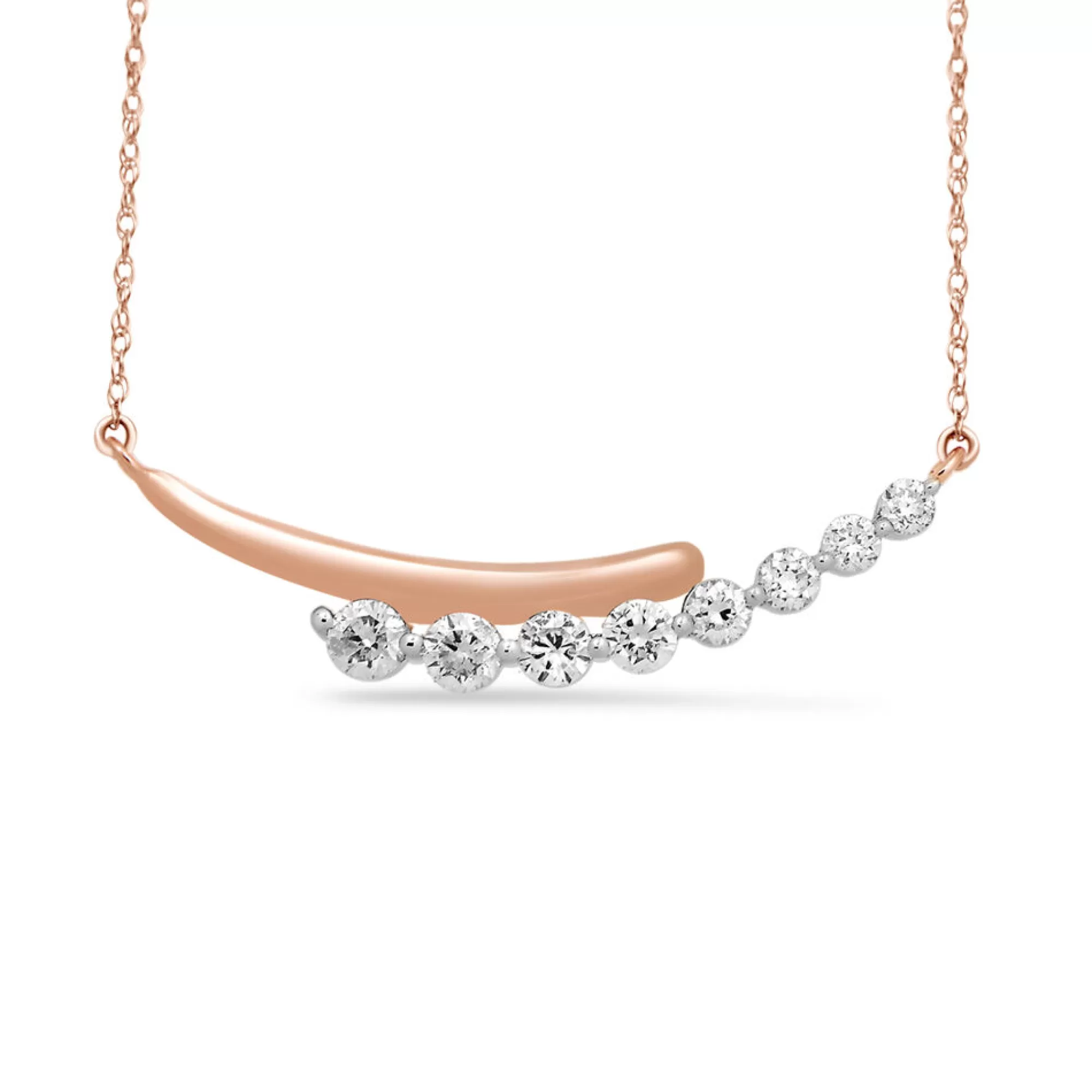 Necklaces & Pendants^* Graduated Bypass Necklace In 10K Rose Gold (1/4 Ct. Tw.)