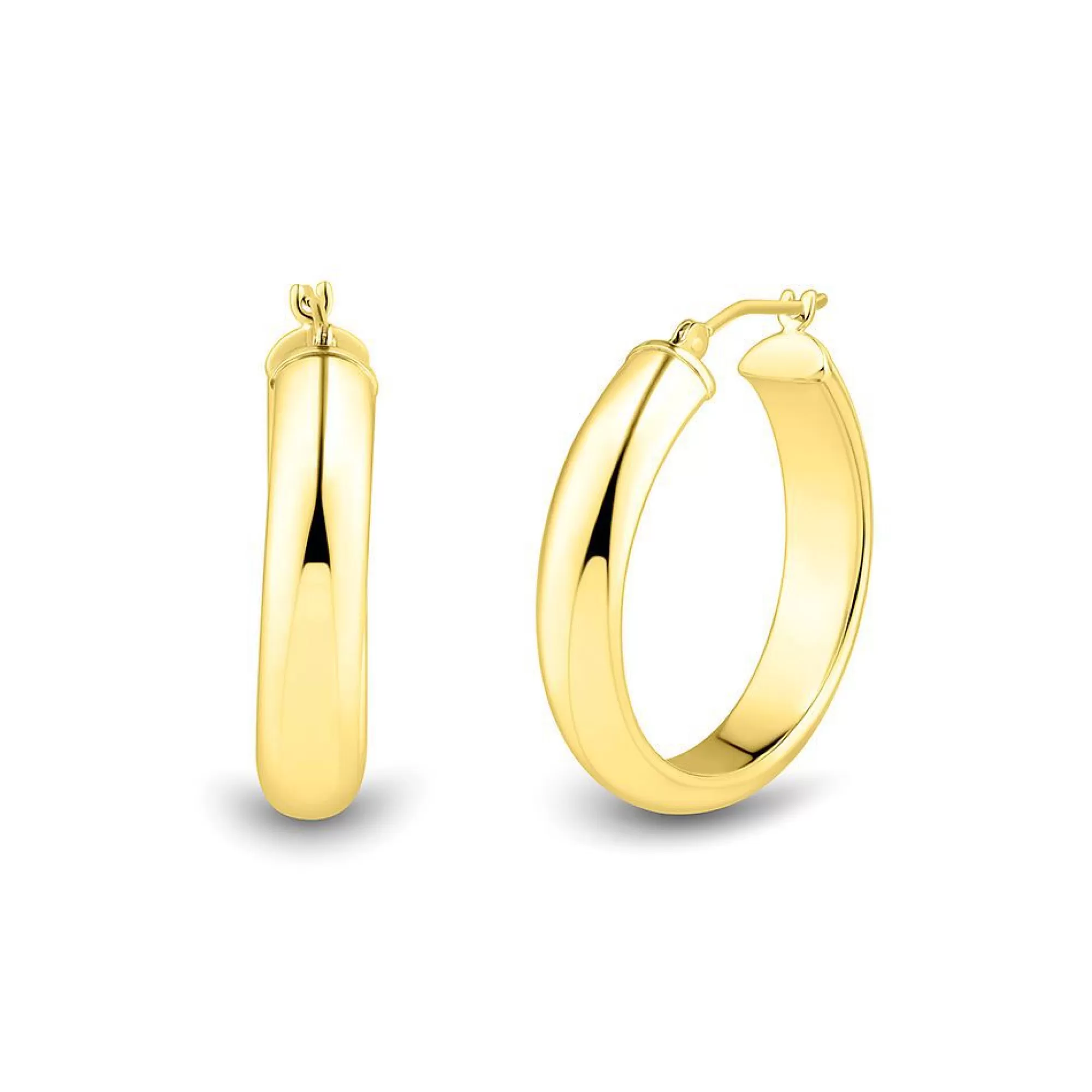 Earrings^* Half Round Hoop Earrings In 14K Yellow Gold