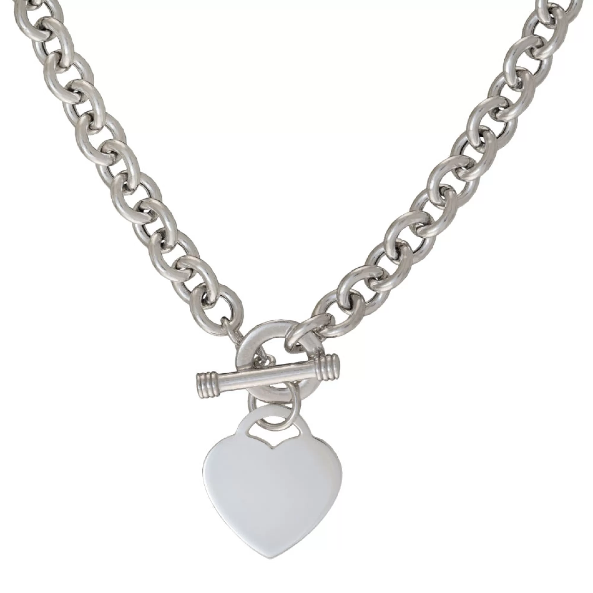 Necklaces & Pendants^* Heart Toggle Necklace With Rolo Chain In Sterling Silver, 17"