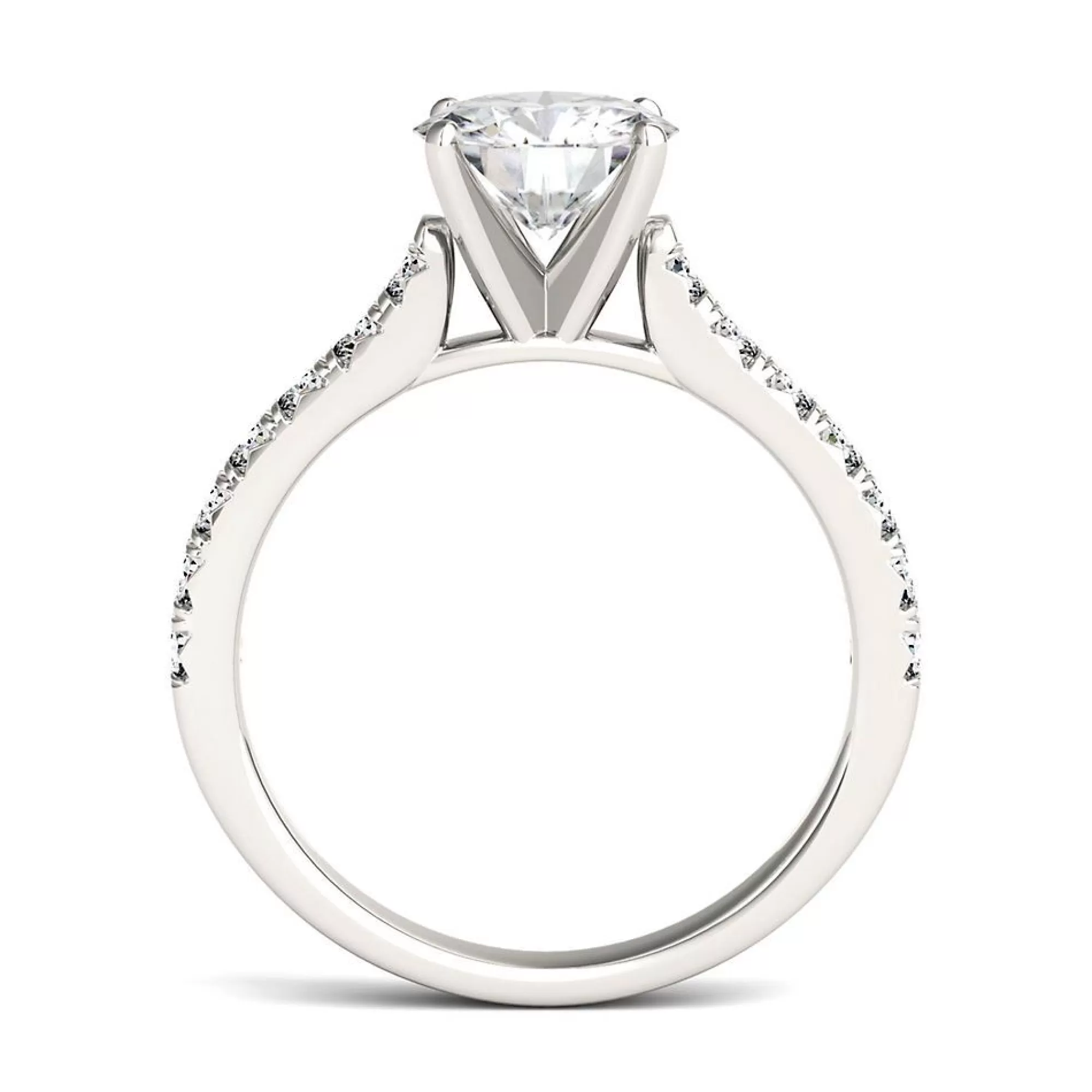 Rings^Charles & Colvard-Forever One™ Hearts & Arrows Moissanite Ring In 14K White Gold (1 3/4 Ct. Tw.)