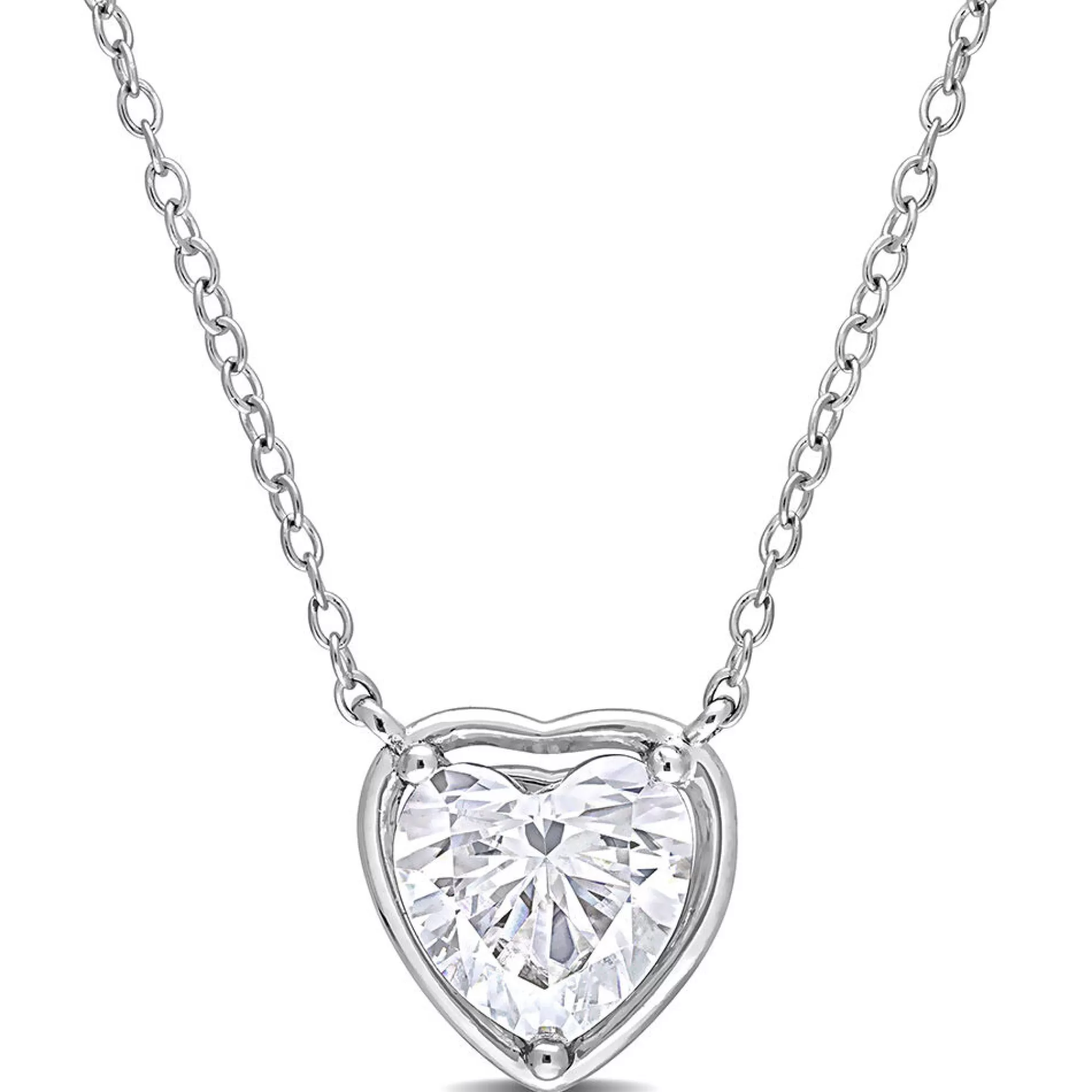 Necklaces & Pendants^* Heart-Shaped Moissanite Necklace In Sterling Silver (2 Ct.)