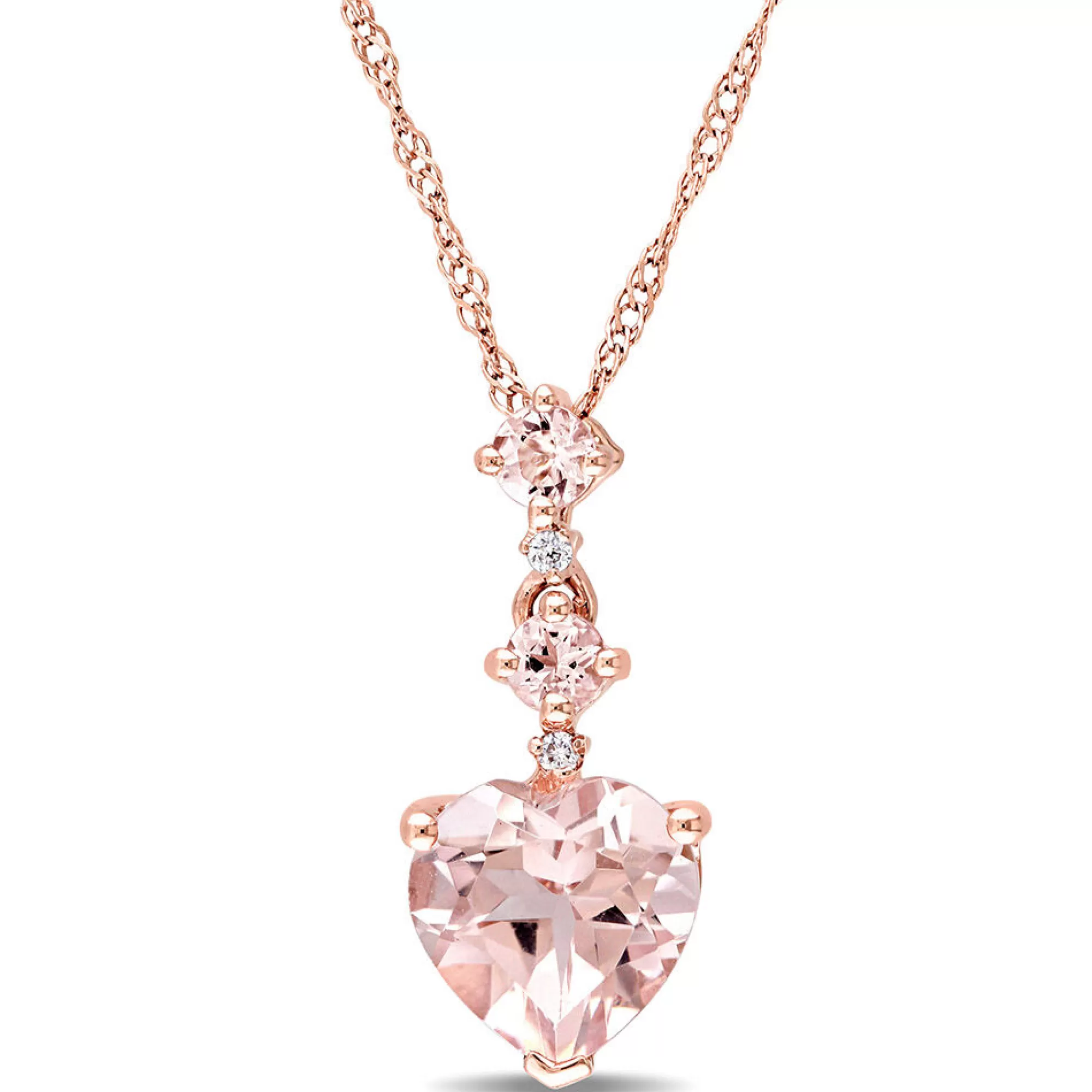 Necklaces & Pendants^* Heart-Shaped Morganite Drop Pendant In 14K Rose Gold