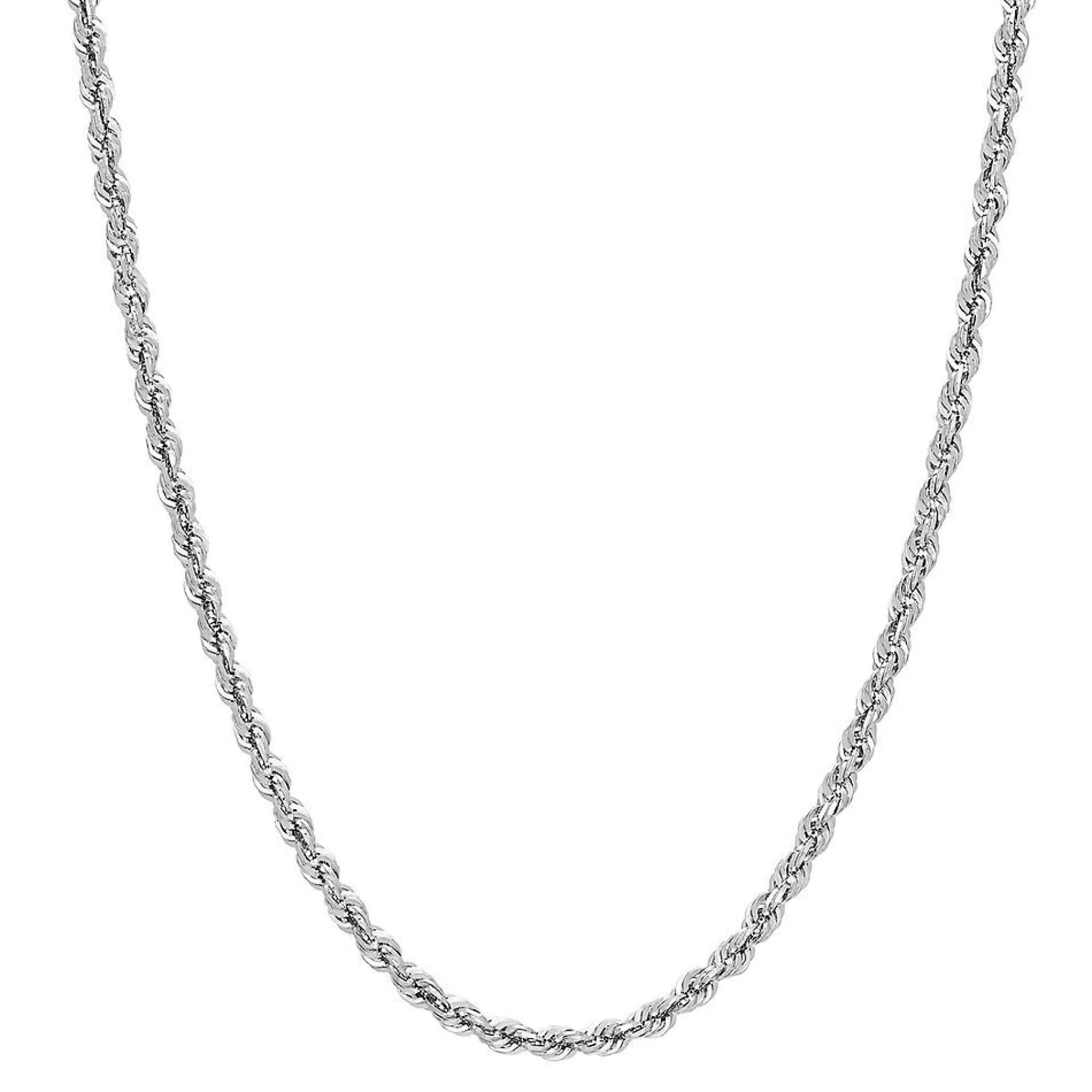 Necklaces & Pendants^* Hollow Rope Chain In 14K White Gold, 20"