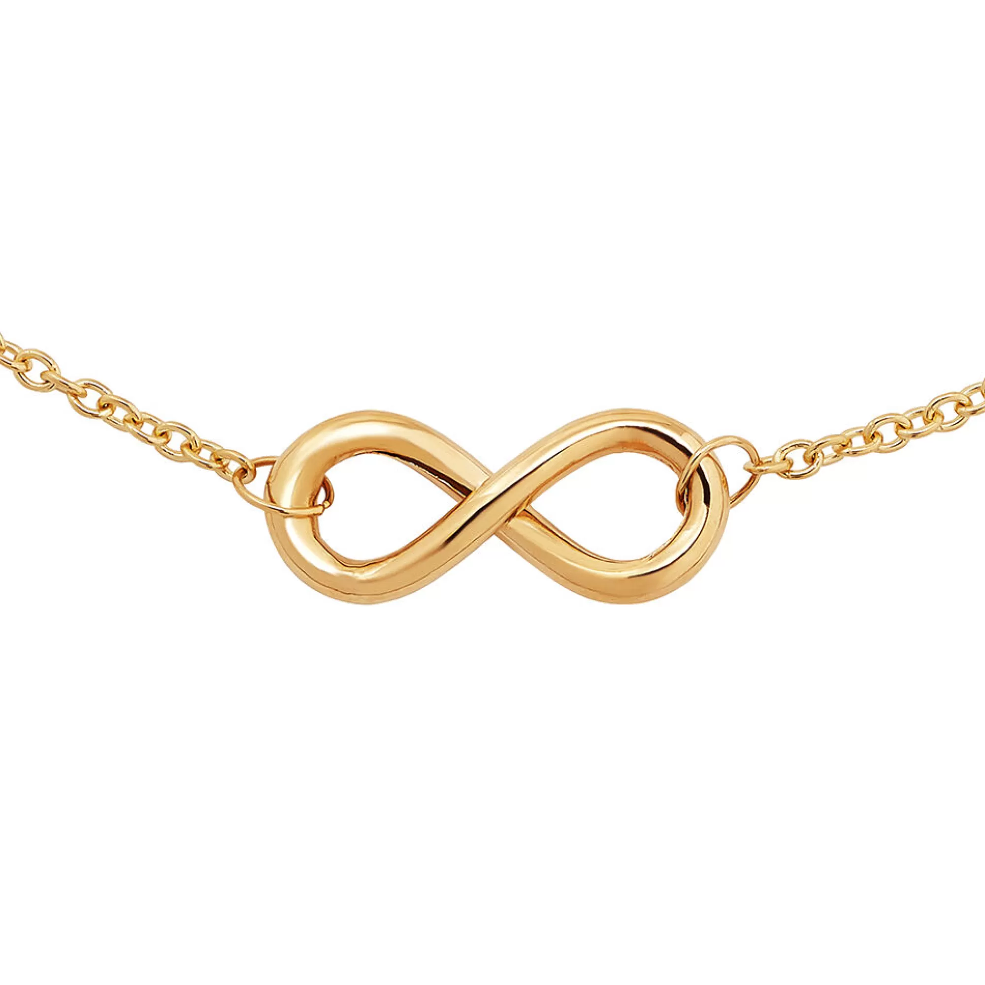 Bracelets^Layering & Stacking Infinity Bracelet With Forzatina Chain In 14K Yellow Gold