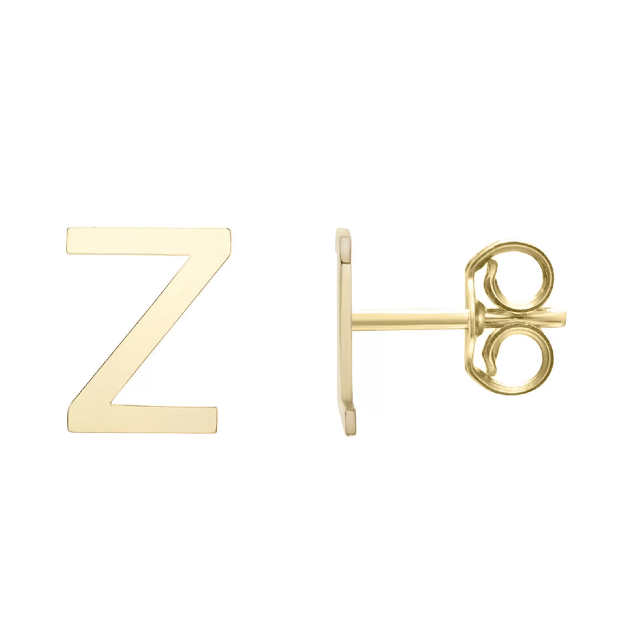 Earrings^* Initial Stud Earrings Letter In 14K Yellow Gold