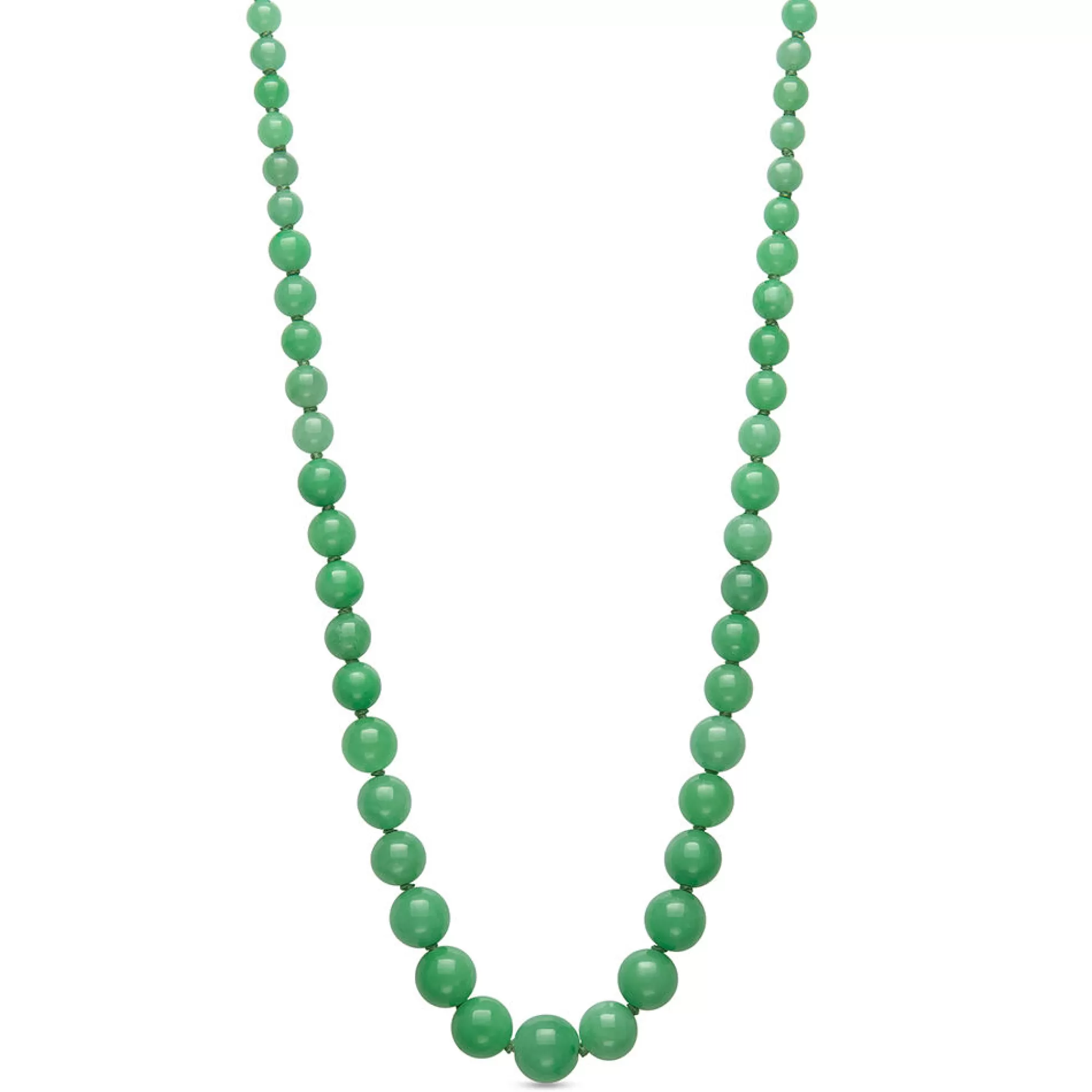 Necklaces & Pendants^* Jade Necklace With Sterling Silver Clasp, 20"