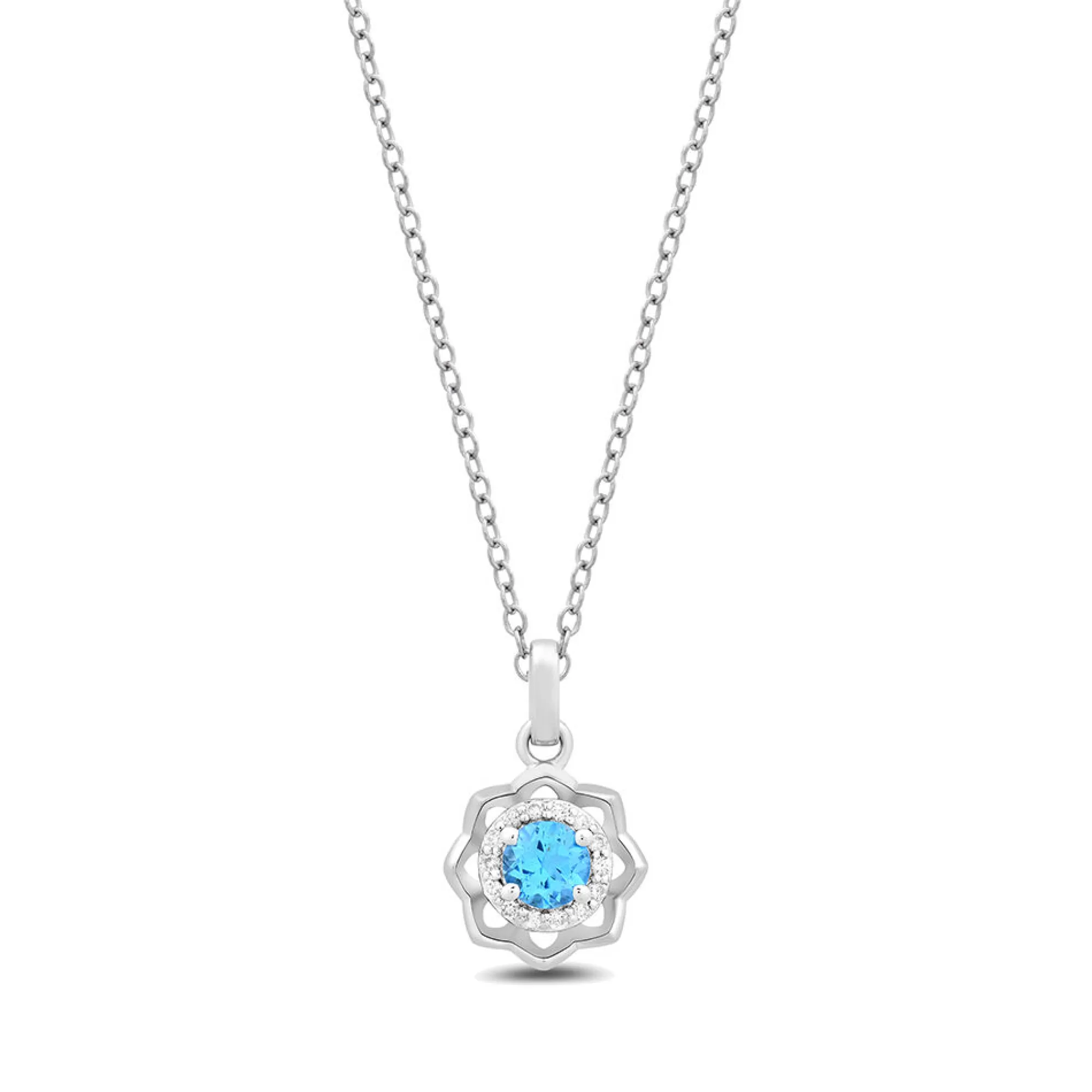 Necklaces & Pendants^Enchanted Disney Jasmine Blue Topaz Pendant With Diamonds In Sterling Silver (1/10 Ct. Tw.)