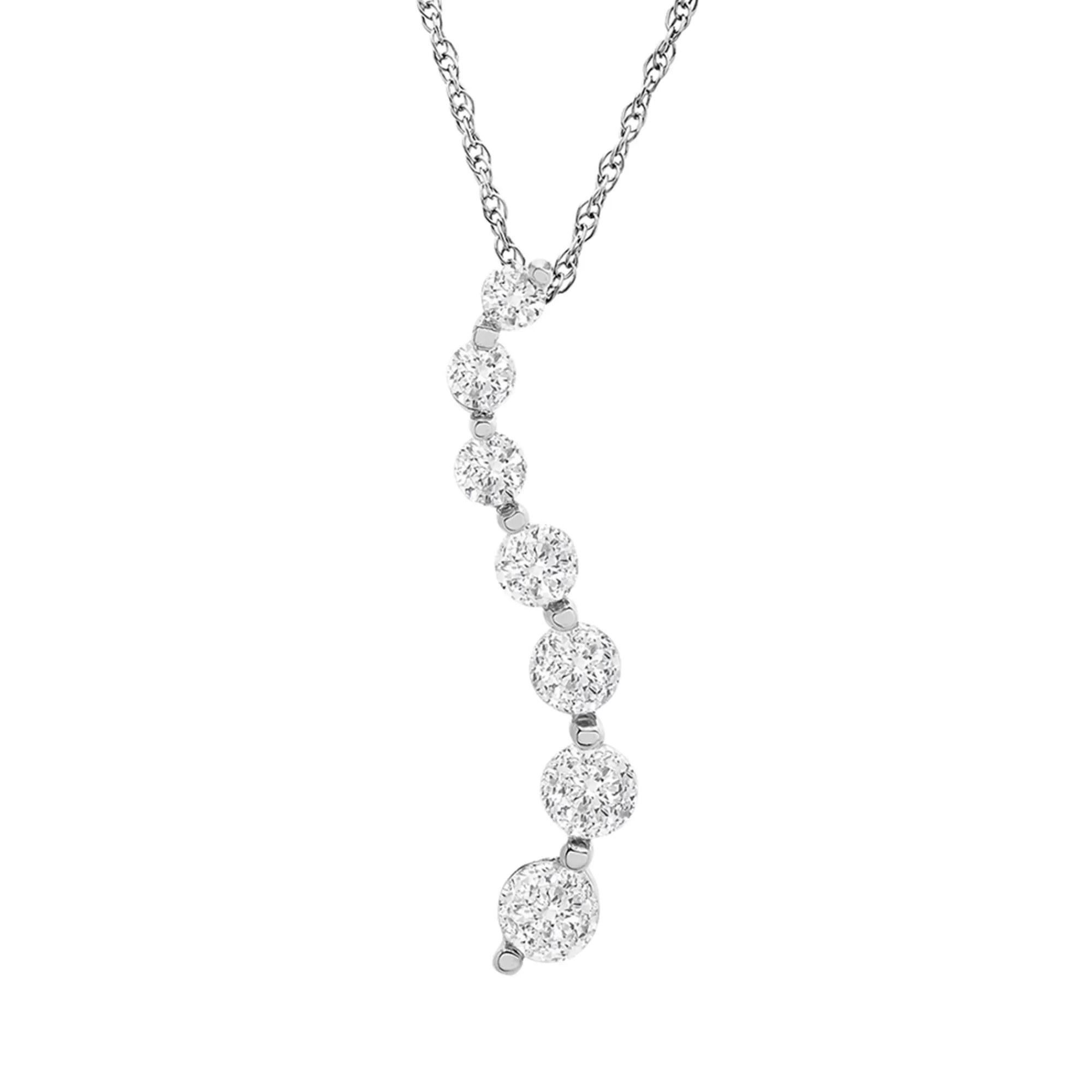 Necklaces & Pendants^* Journey Diamond Necklace In 10K White Gold (1/2 Ct. Tw.)