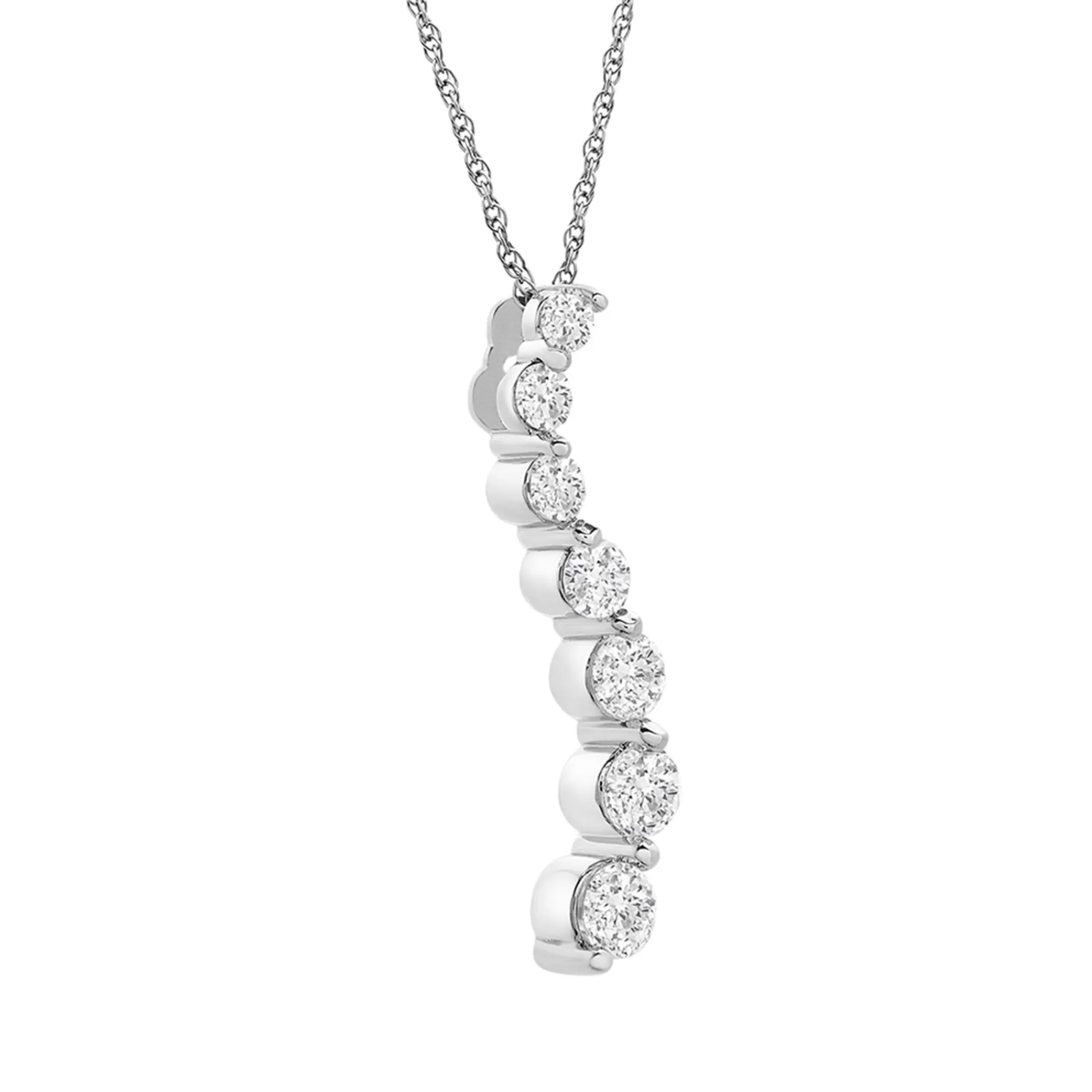 Necklaces & Pendants^* Journey Diamond Necklace In 10K White Gold (1/2 Ct. Tw.)