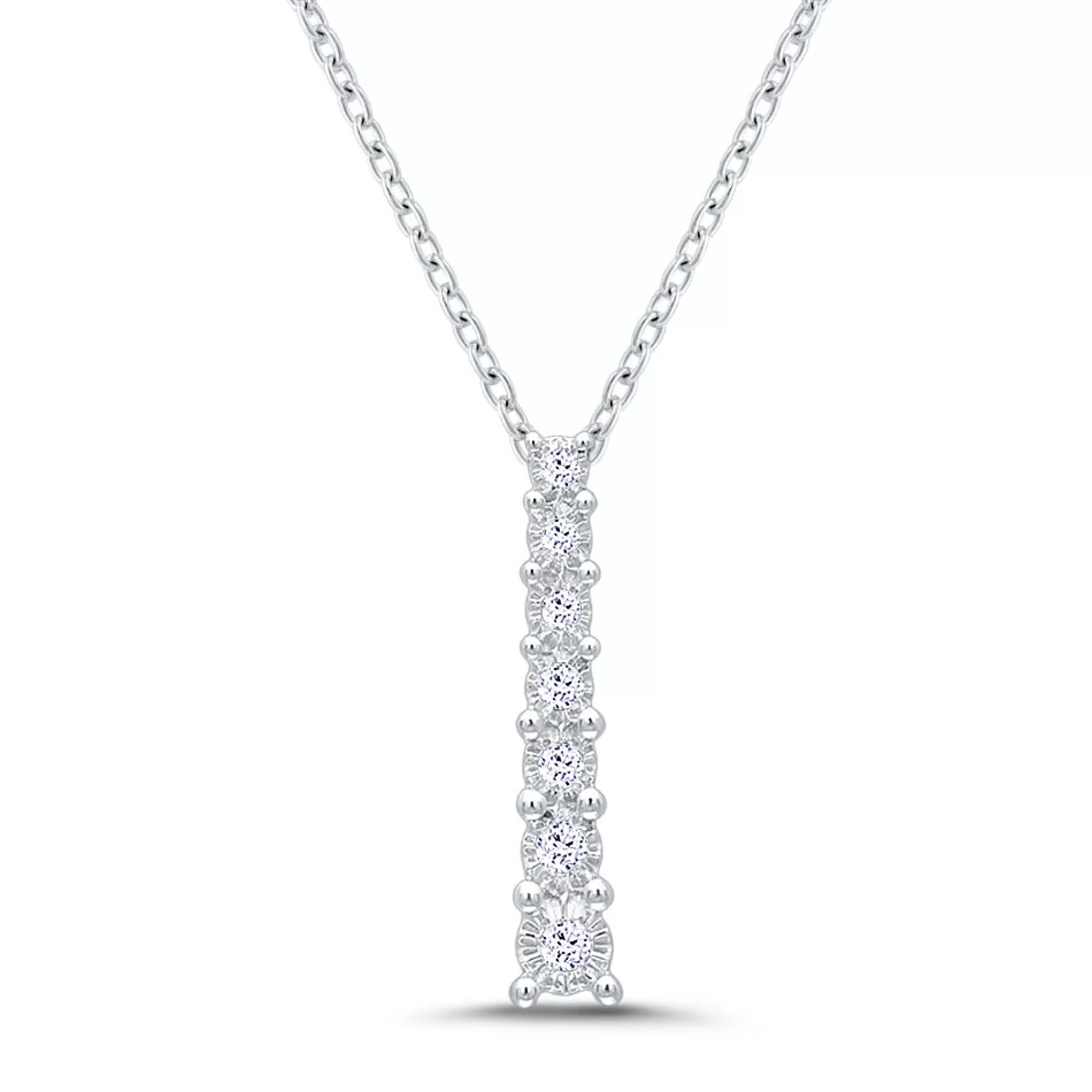 Necklaces & Pendants^* Journey Diamond Pendant With Illusion Setting In Sterling Silver