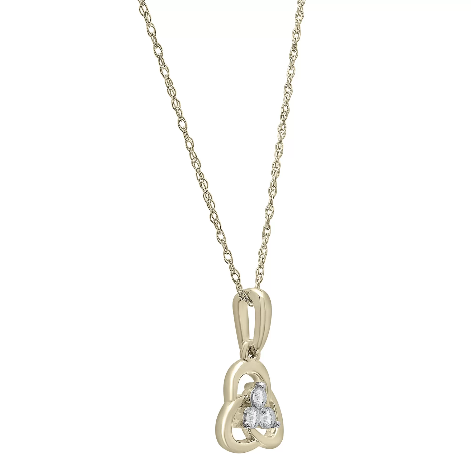 Necklaces & Pendants^* Knot Trefoil Pendant In 10K Yellow Gold (1/10 Ct. Tw.)