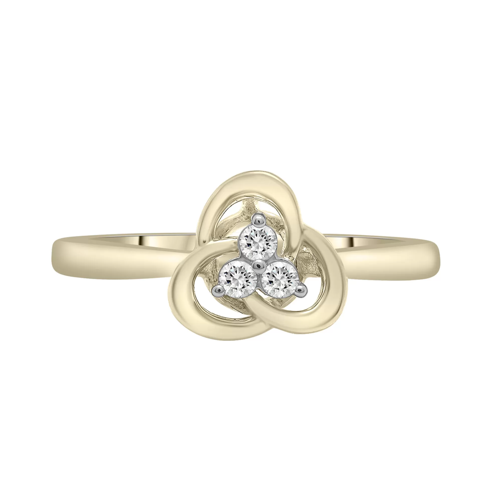 Rings^* Knot Trefoil Ring In 10K Yellow Gold (1/10 Ct. Tw.)