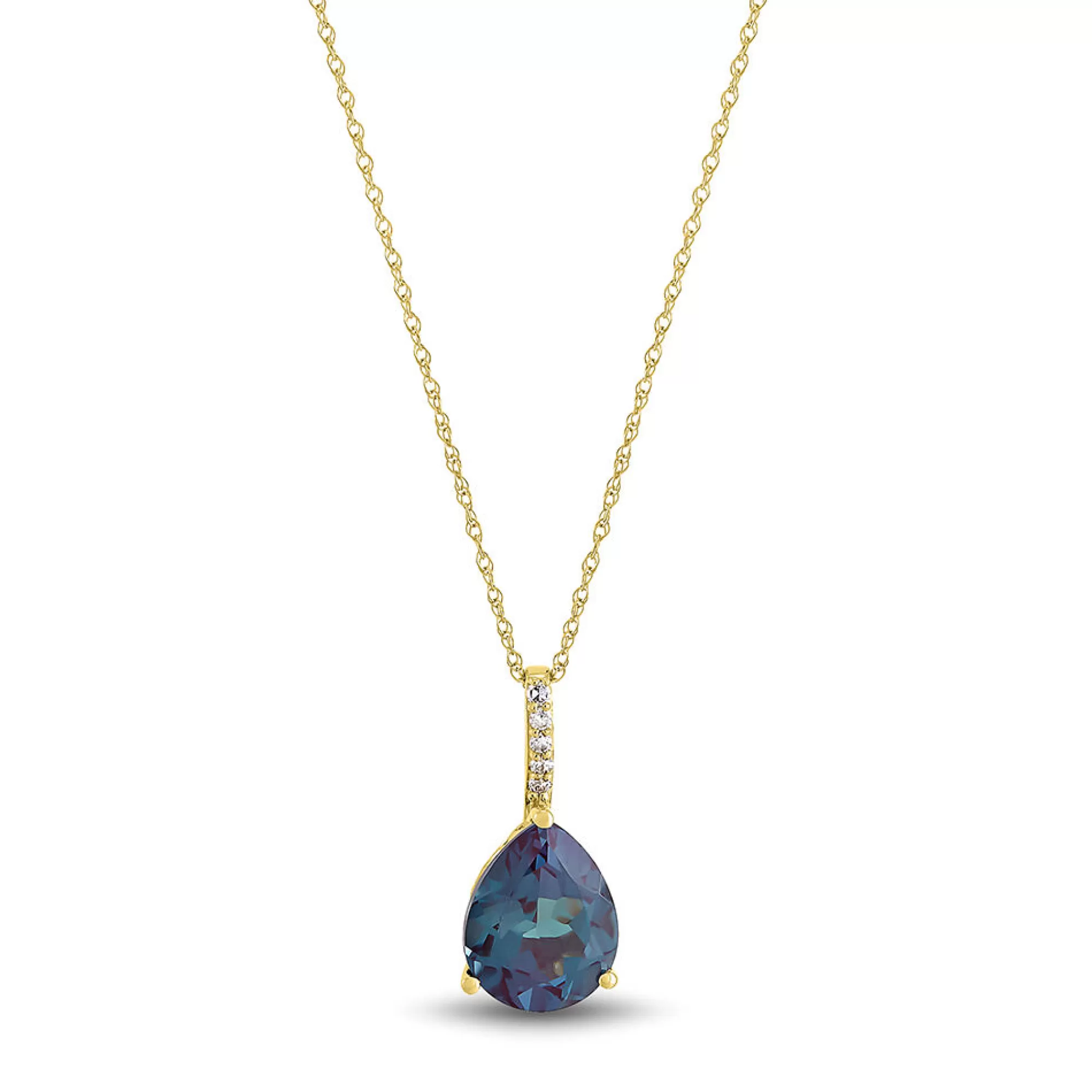 Necklaces & Pendants^* Lab Created Alexandrite & Diamond Pendant In 10K Yellow Gold