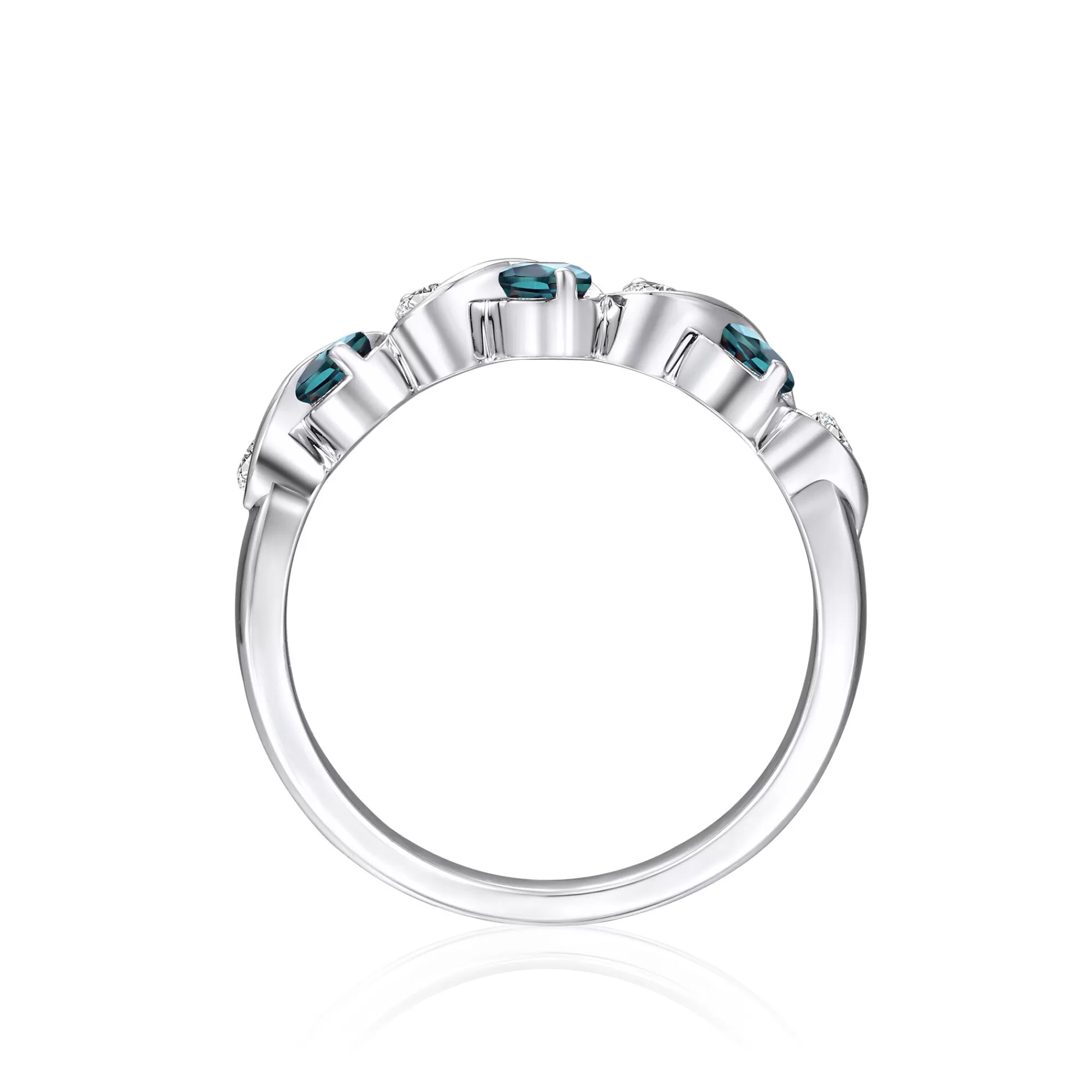 Rings^Layering & Stacking Lab Created Alexandrite & White Sapphire Band In Sterling Silver