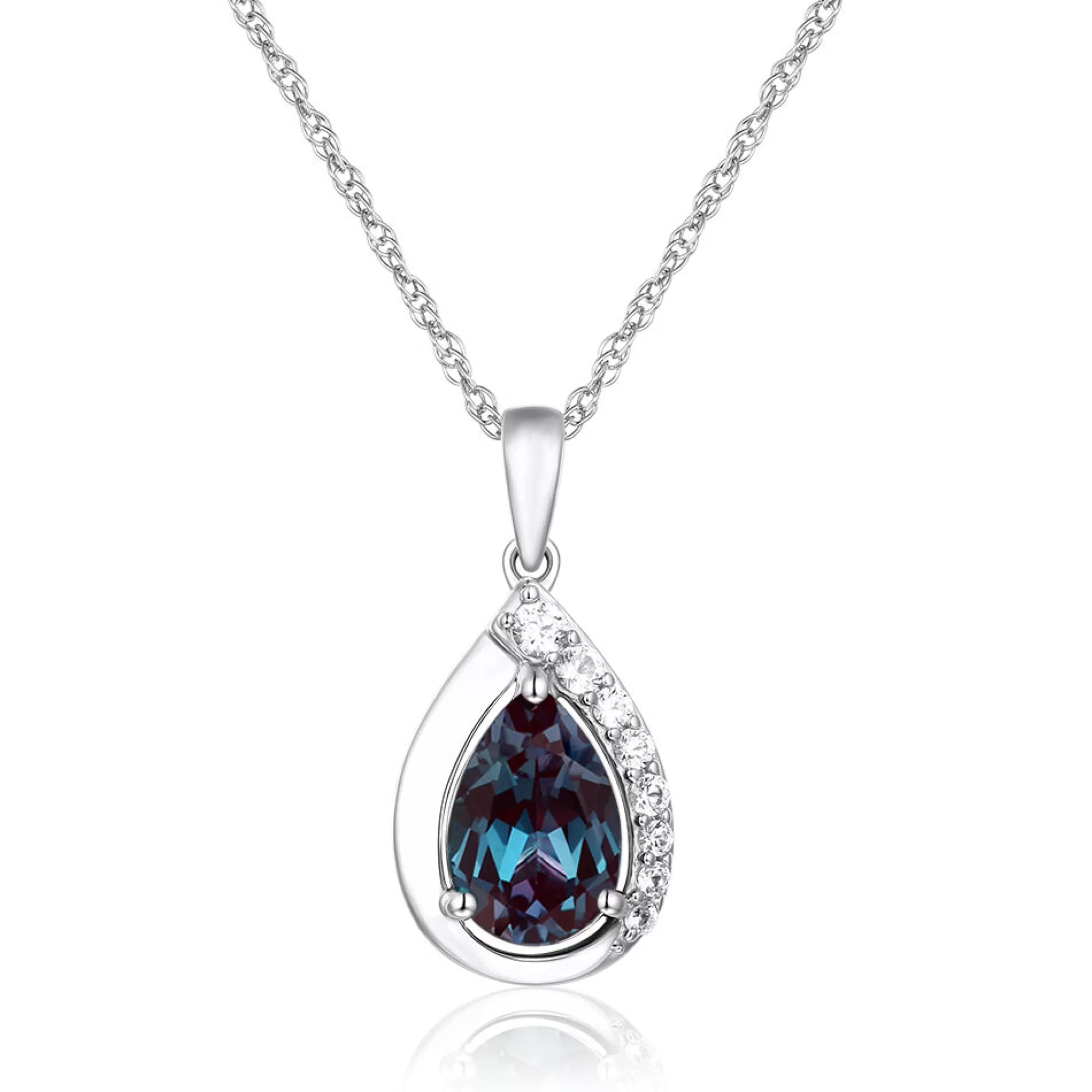 Necklaces & Pendants^* Lab Created Alexandrite & White Sapphire Pendant In Sterling Silver