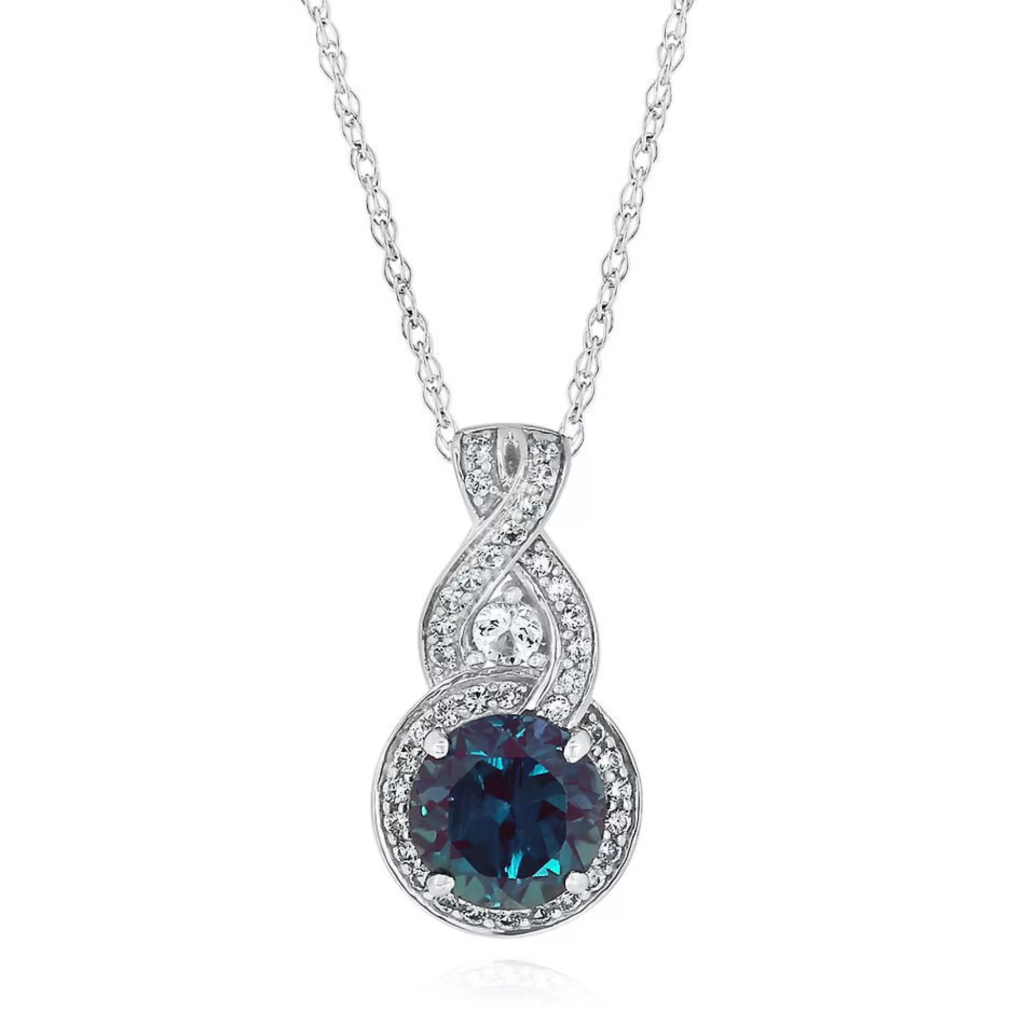 Necklaces & Pendants^* Lab Created Alexandrite & White Sapphire Pendant In Sterling Silver