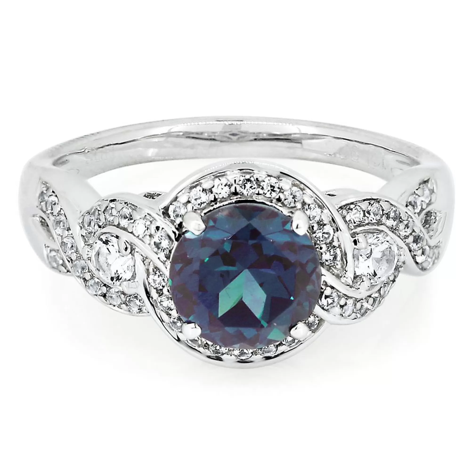 Rings^* Lab Created Alexandrite & White Sapphire Ring In Sterling Silver