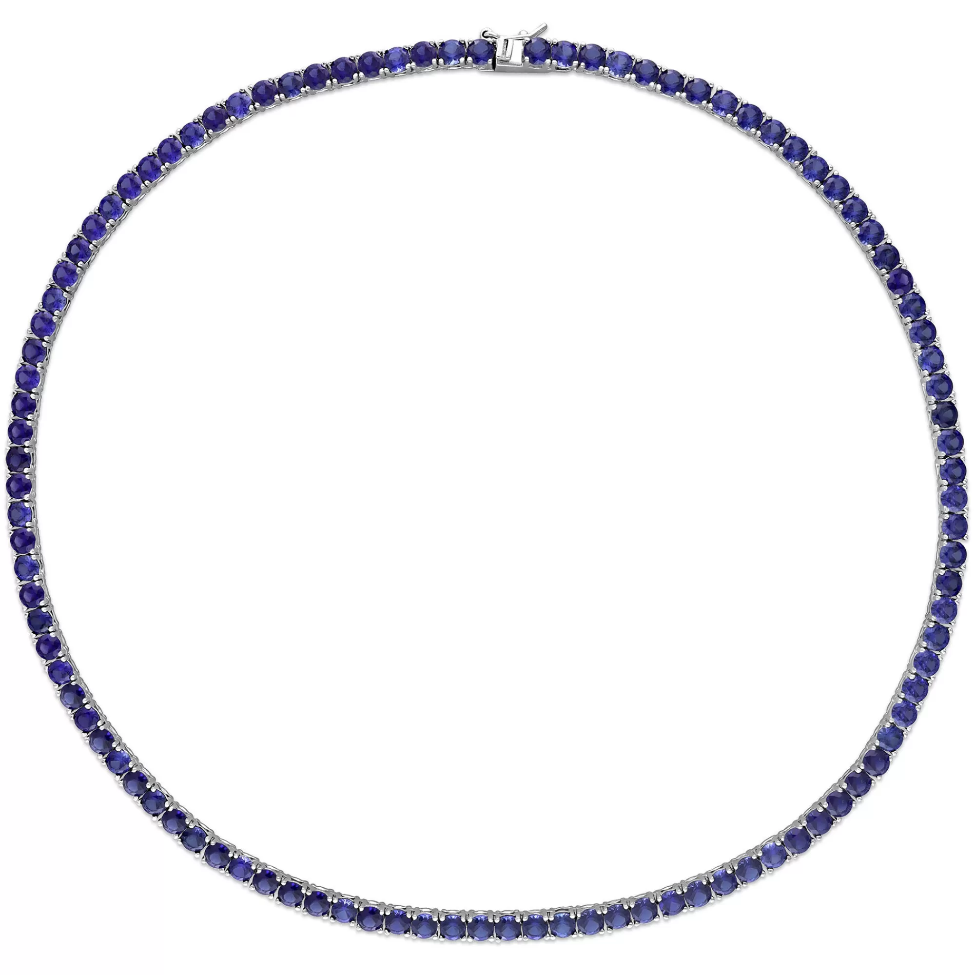 Necklaces & Pendants^* Lab Created Blue Sapphire Tennis Necklace In Sterling Silver