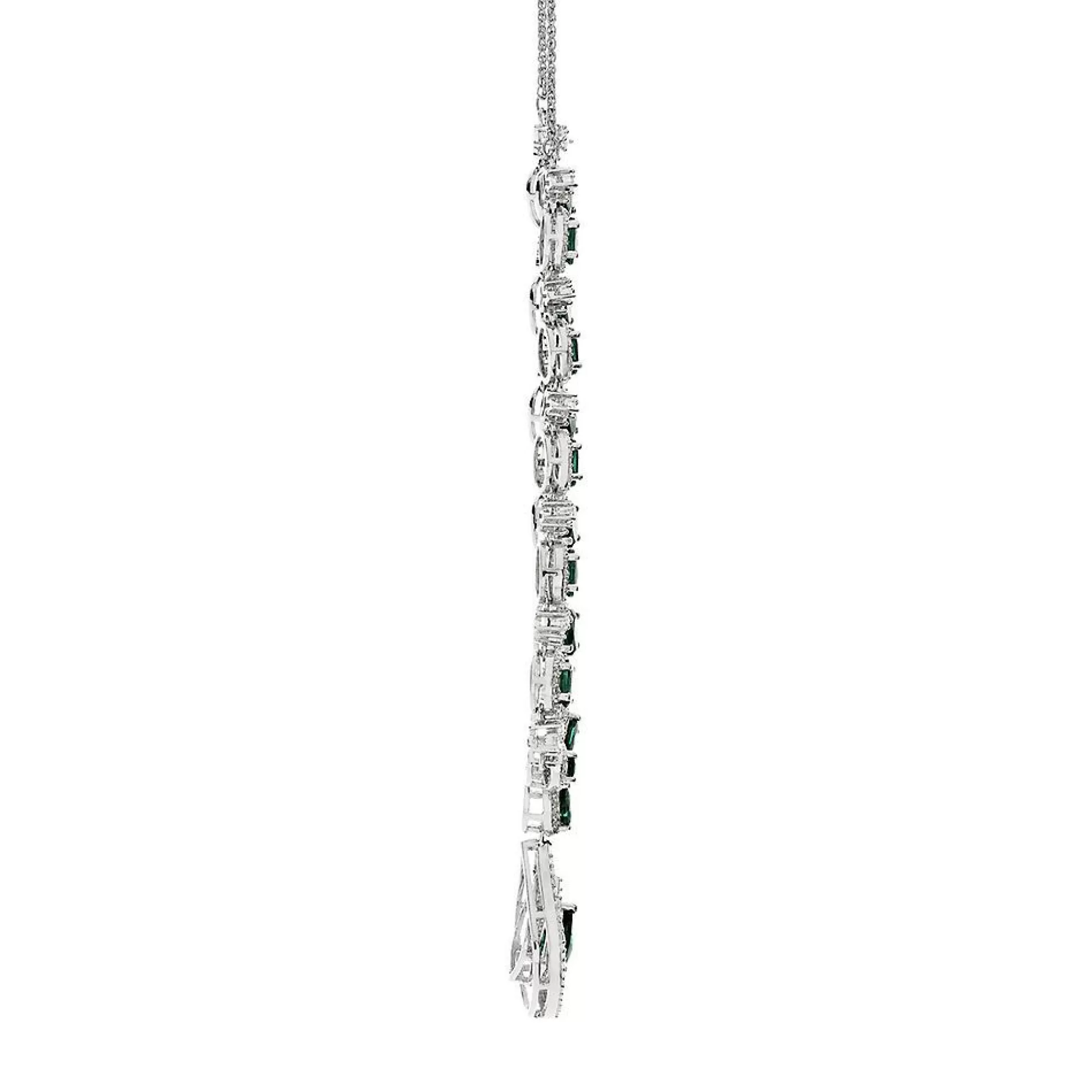 Necklaces & Pendants^* Lab Created Emerald & White Sapphire Necklace In Sterling Silver