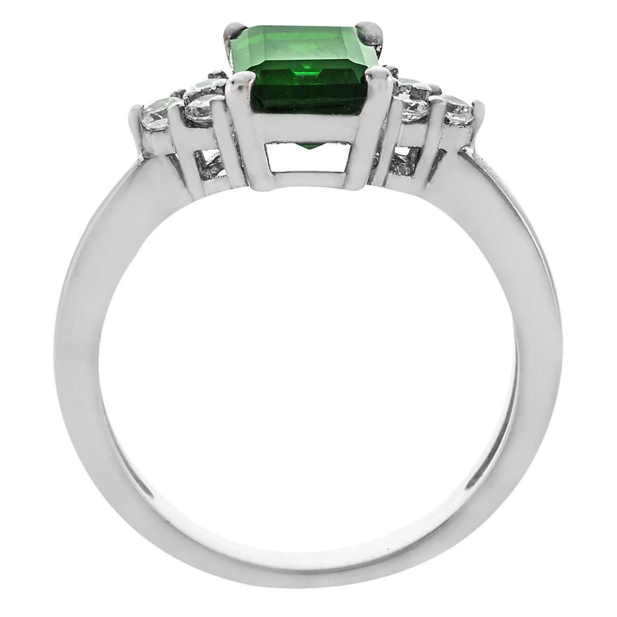 Rings^* Lab Created Emerald & White Sapphire Ring In Sterling Silver