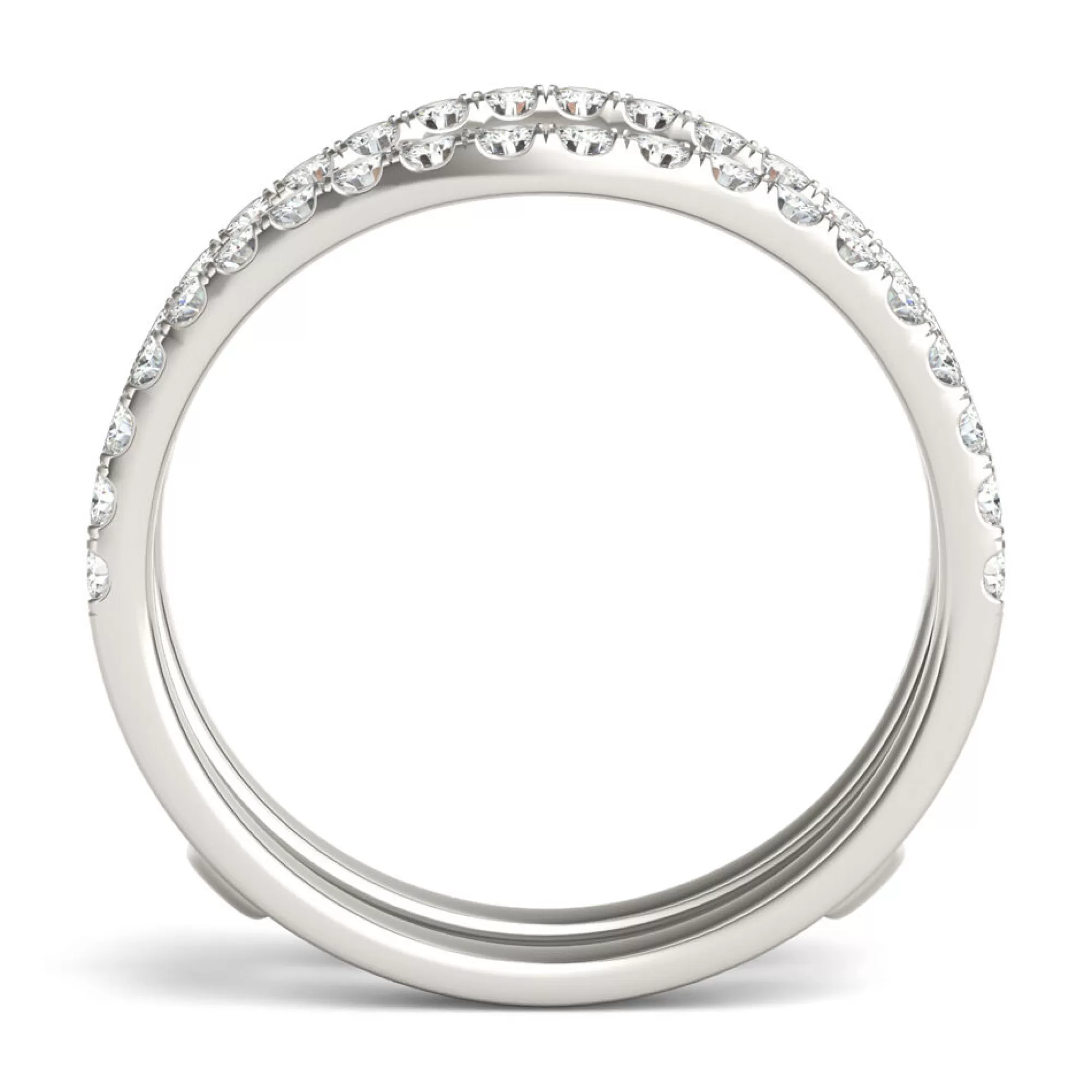 Rings^Charles & Colvard-Forever One™ Lab Created Moissanite Curved Ring Insert In 14K White Gold