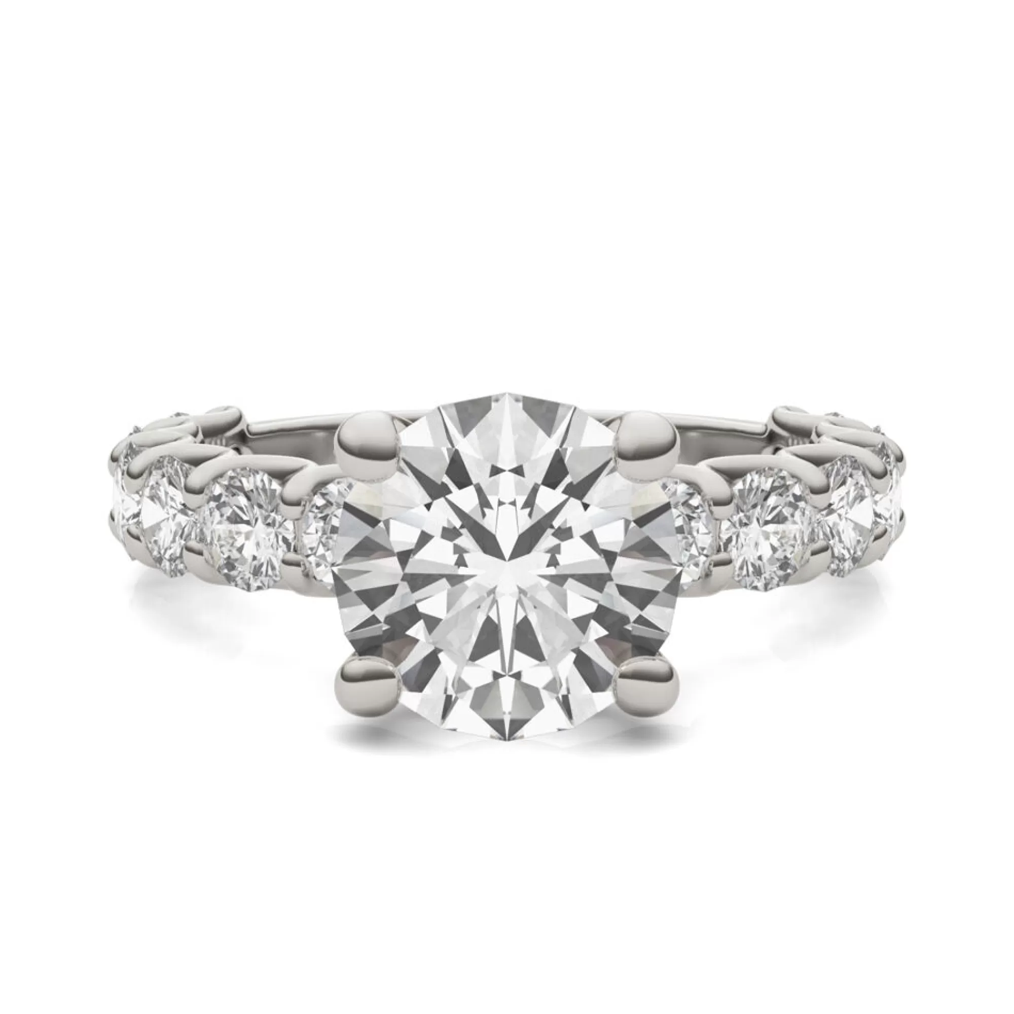 Rings^Charles & Colvard-Forever One™ Lab Created Moissanite Engagement Ring In 14K White Gold