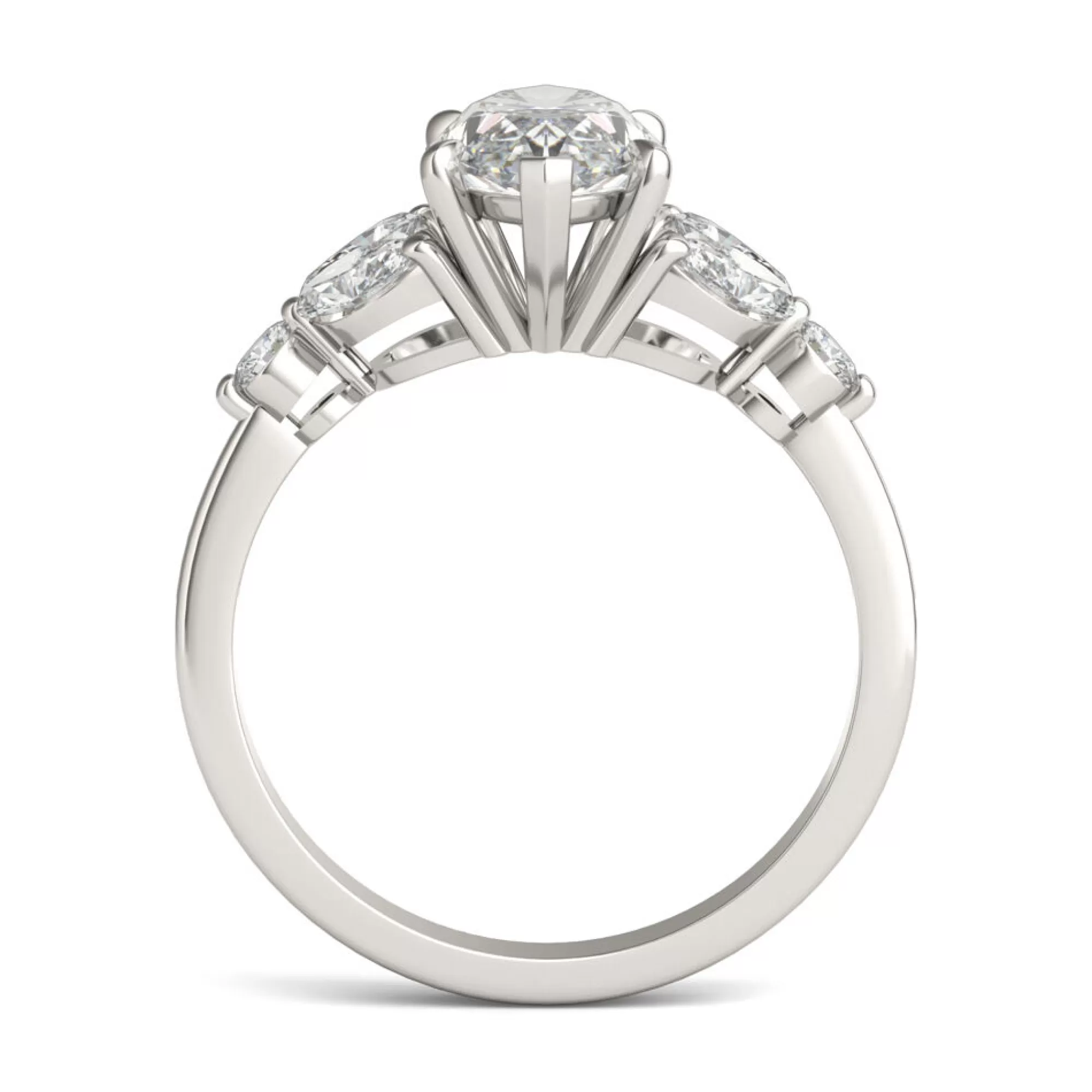 Rings^Charles & Colvard-Forever One™ Lab Created Moissanite Marquise-Shaped Engagement Ring In 14K White Gold