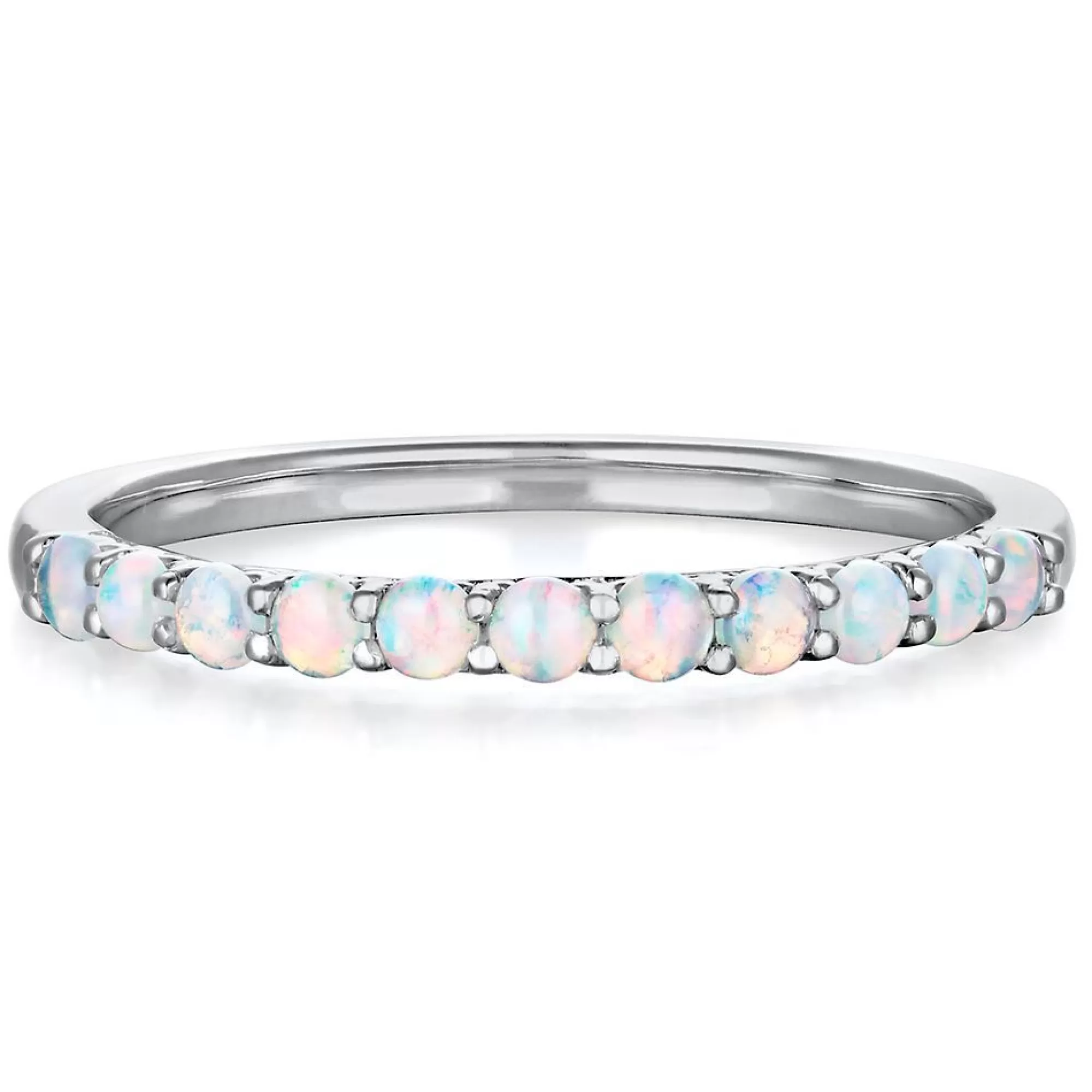 Rings^Layering & Stacking Lab Created Opal Stack Ring In Sterling Silver