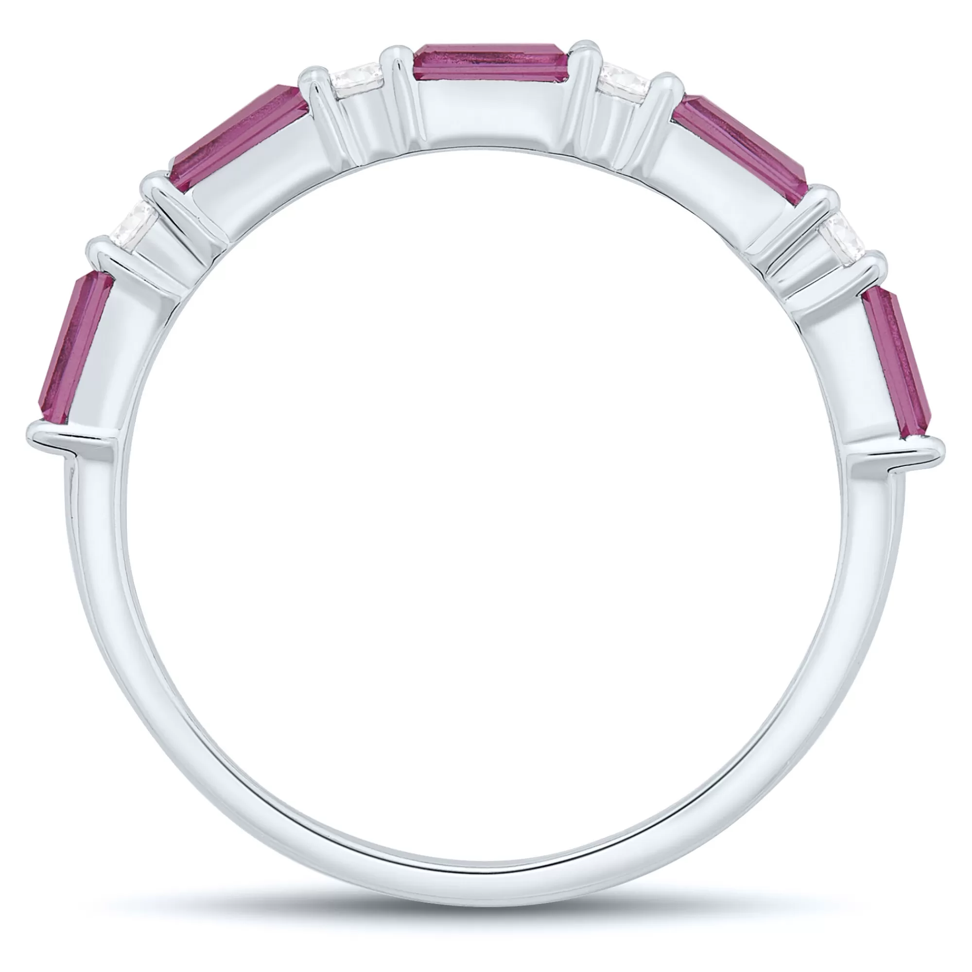 Rings^Layering & Stacking Lab Created Pink Sapphire Stack Band In Sterling Silver