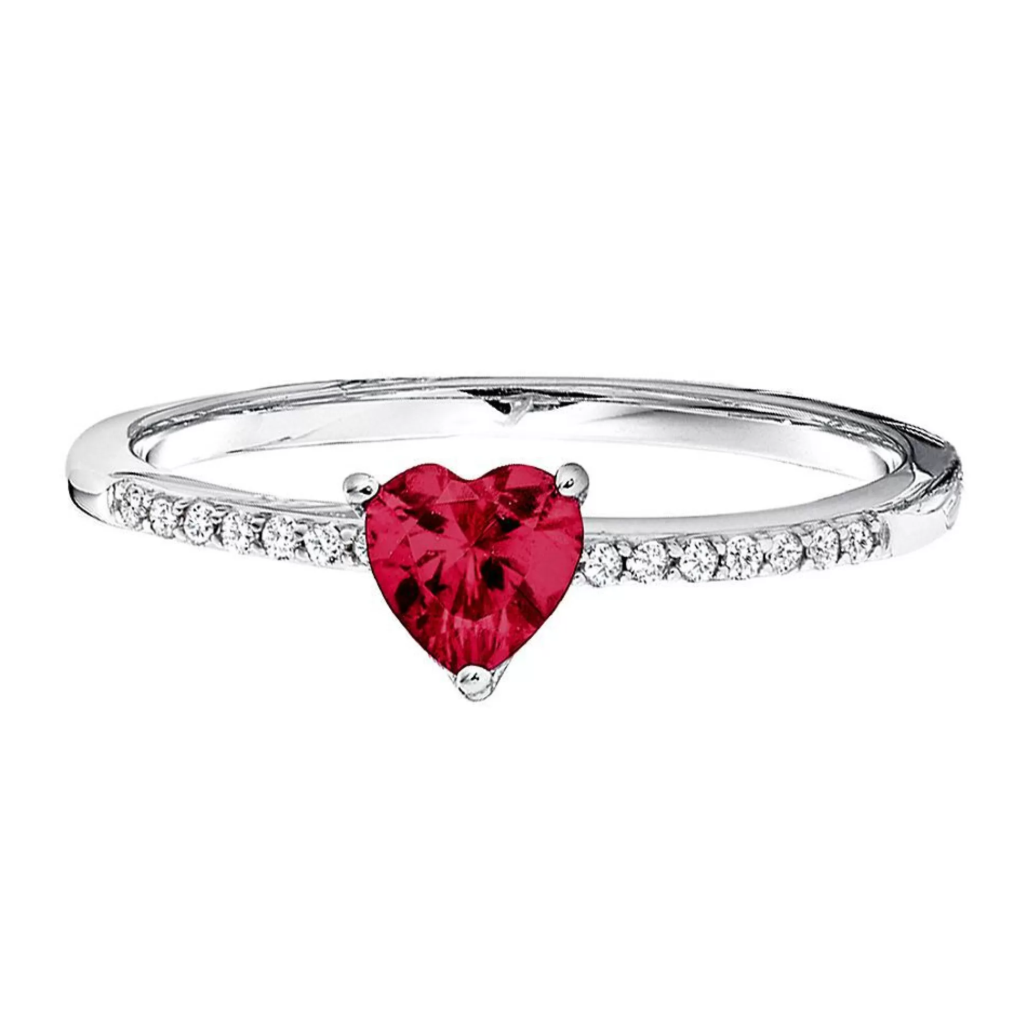 Rings^Layering & Stacking Lab Created Ruby & Lab Created White Sapphire Heart Stack Ring In Sterling Silver