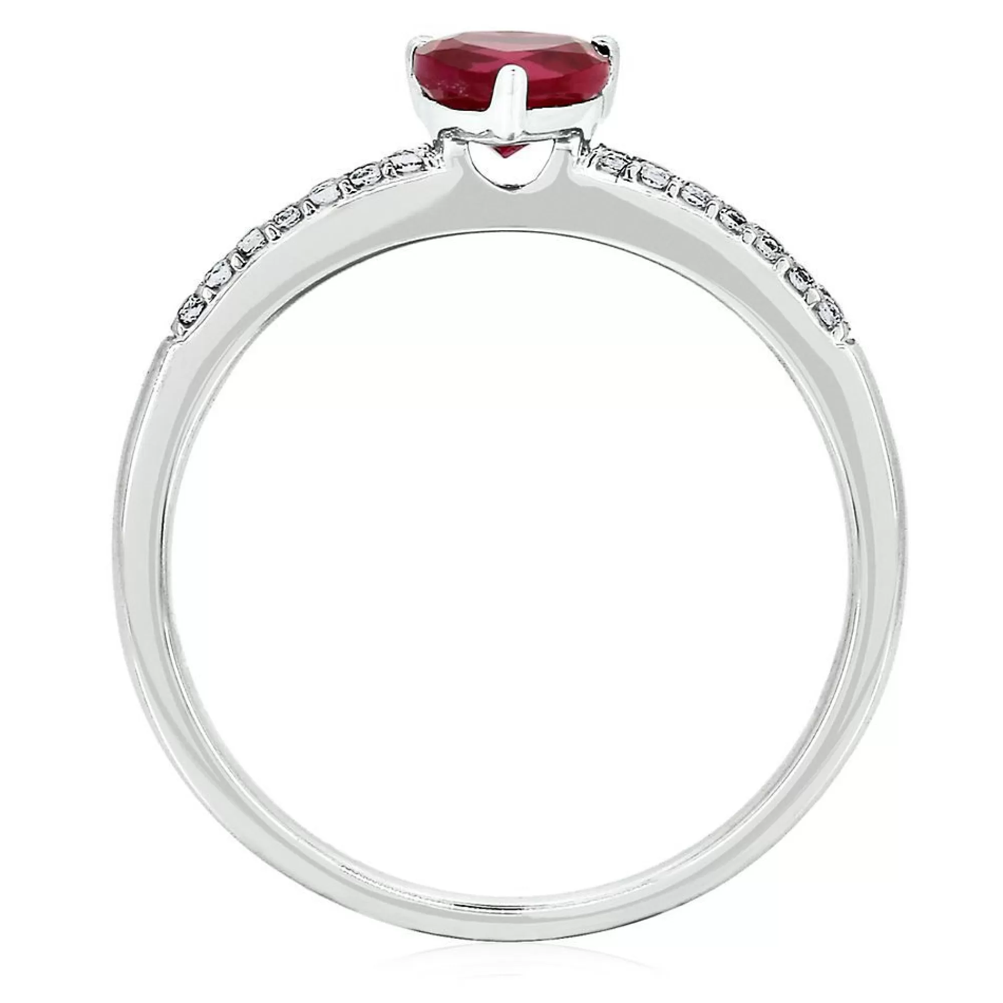 Rings^Layering & Stacking Lab Created Ruby & Lab Created White Sapphire Heart Stack Ring In Sterling Silver