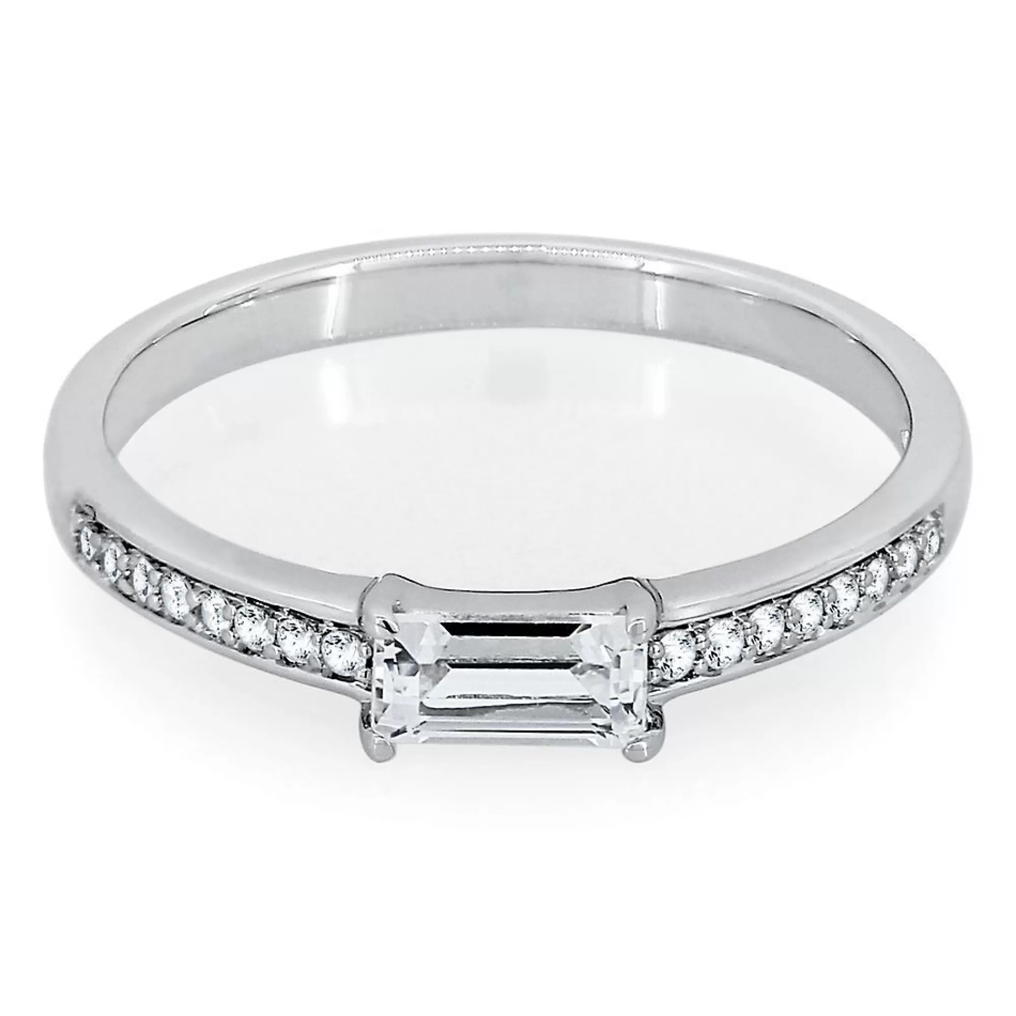 Rings^Layering & Stacking Lab Created White Sapphire Stack Ring In Sterling Silver