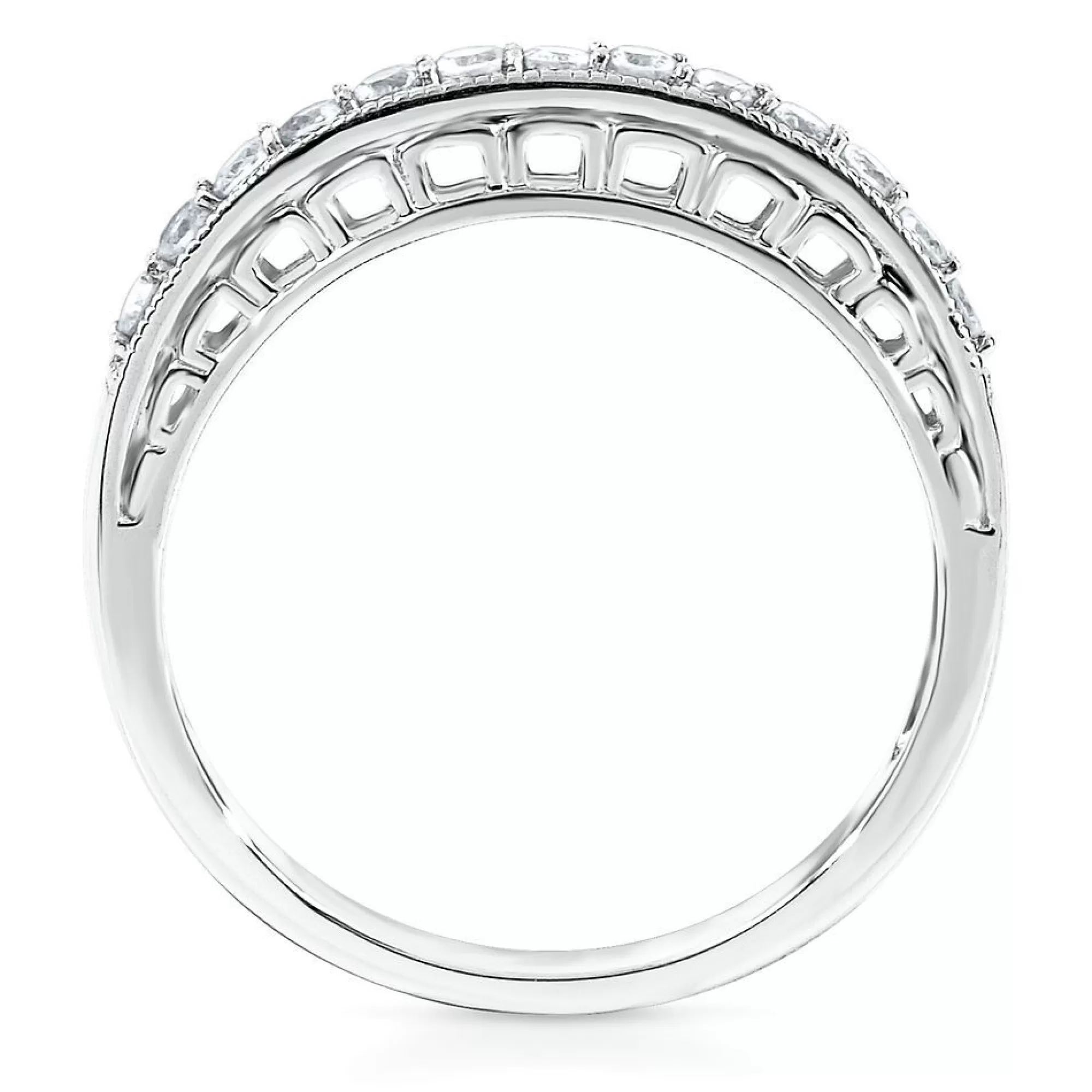 Rings^Layering & Stacking Lab Created White Sapphire Stack Ring In Sterling Silver