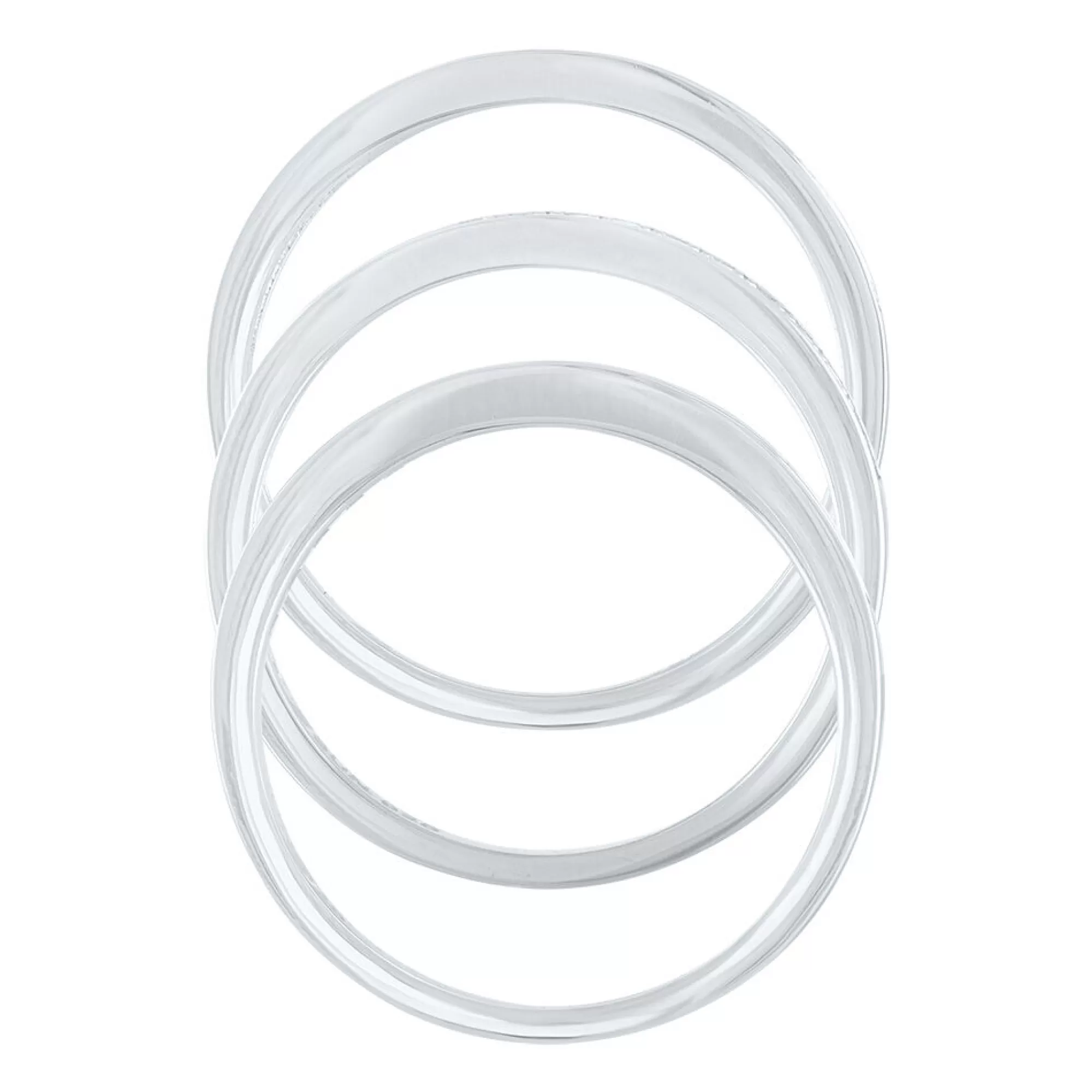 Rings^Layering & Stacking Lab Created White Sapphire Three-Piece Stack Ring Set In Sterling Silver