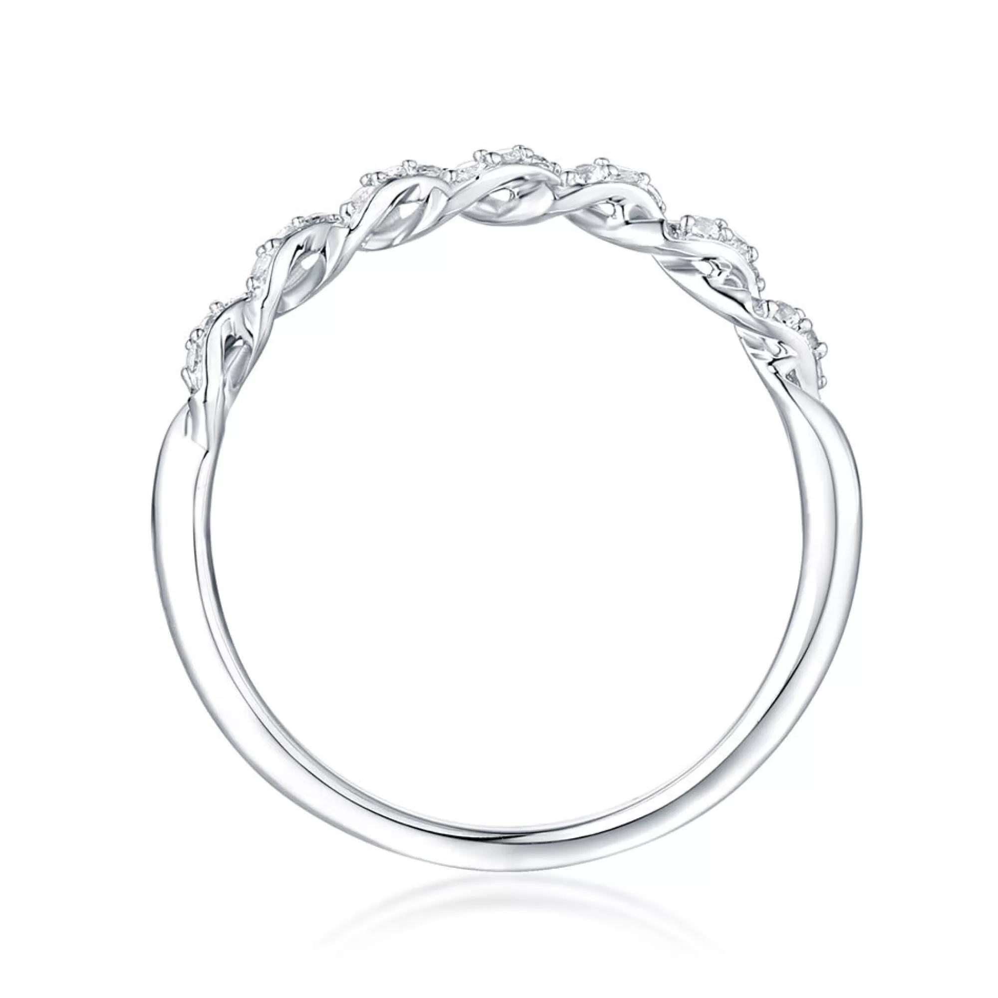 Rings^Layering & Stacking Lab Created White Sapphire Twist Ring In Sterling Silver