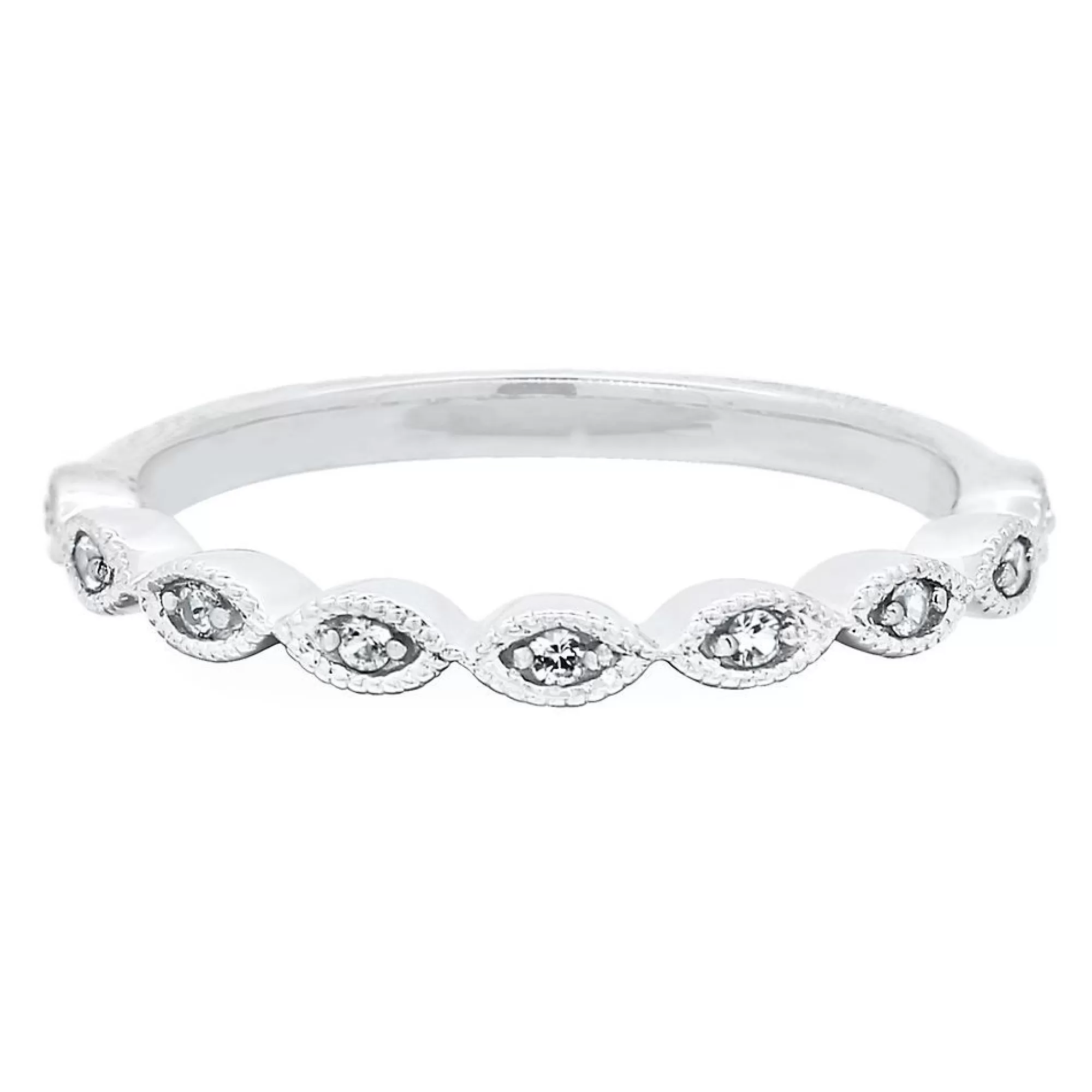 Rings^Layering & Stacking Lab Created White Sapphire Twist Stack Ring In Sterling Silver