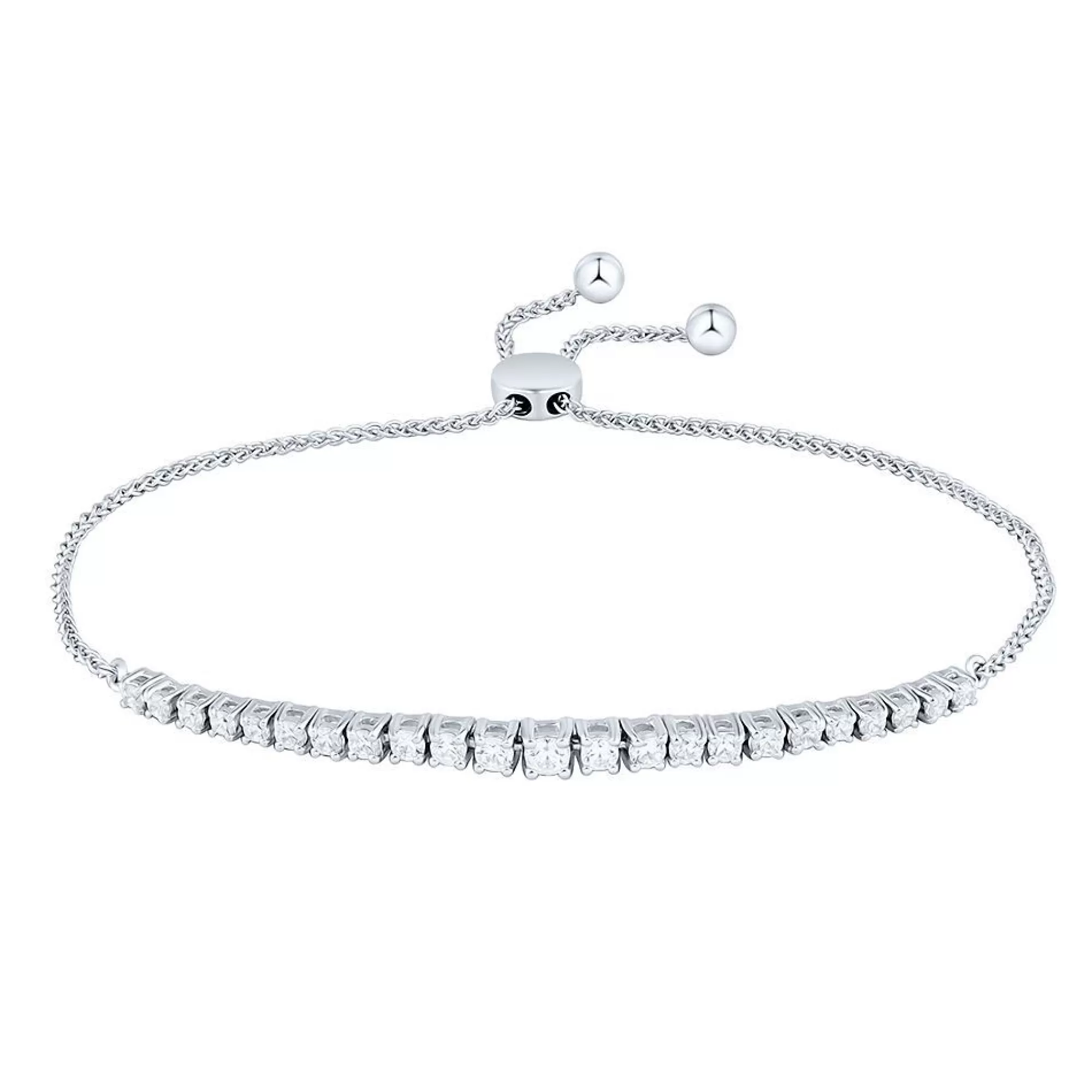Bracelets^Light Heart® Lab Grown Diamond Bolo Bracelet In 14K White Gold (1 Ct. Tw.)