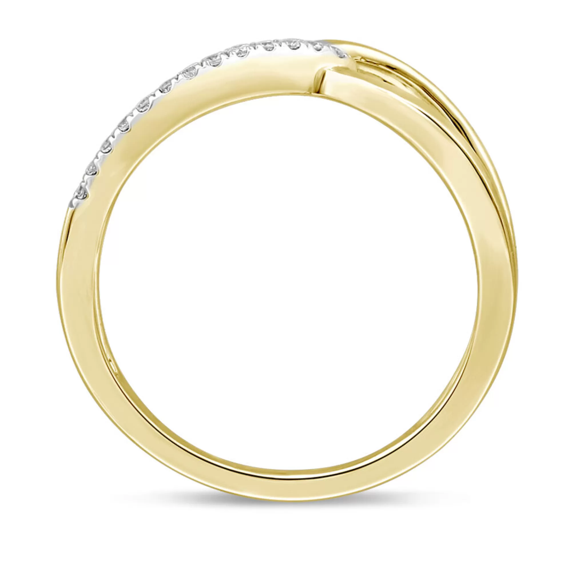 Rings^Linked With Love Lab Grown Diamond Crossover Ring In 10K Yellow Gold (1/7 Ct. Tw.)