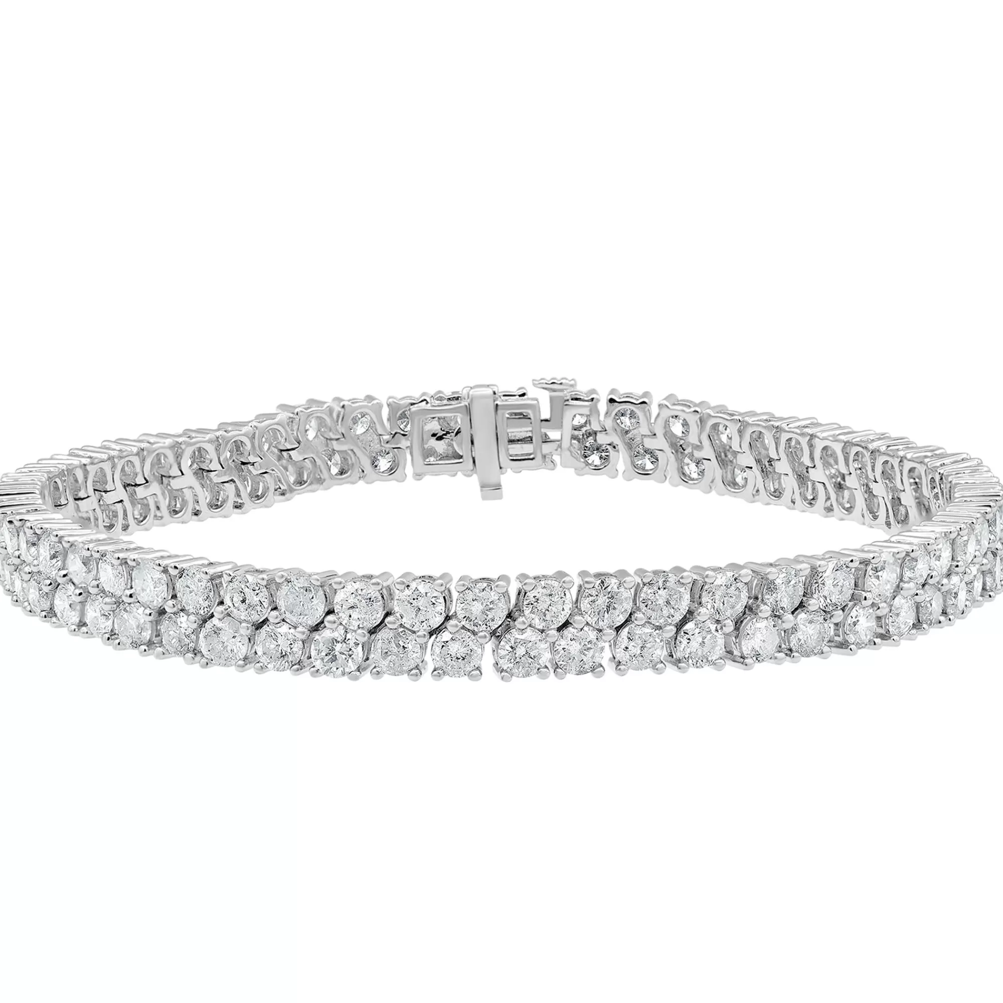 Bracelets^Light Heart® Lab Grown Diamond Double Row Tennis Bracelet In 14K White Gold (10 Ct. Tw.)