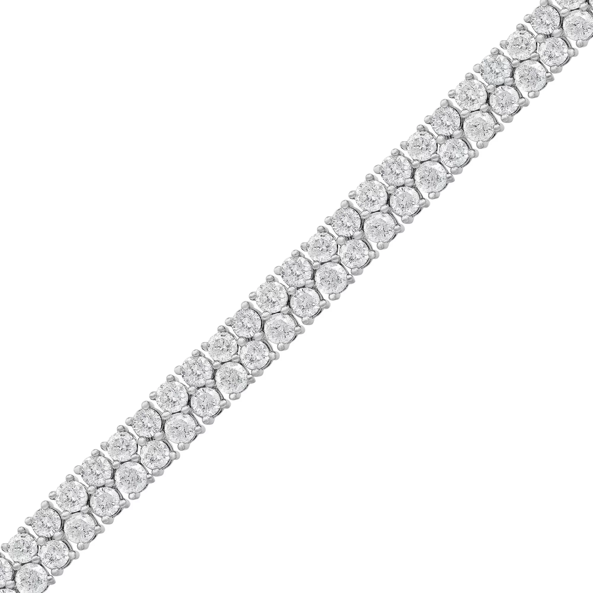 Bracelets^Light Heart® Lab Grown Diamond Double Row Tennis Bracelet In 14K White Gold (10 Ct. Tw.)