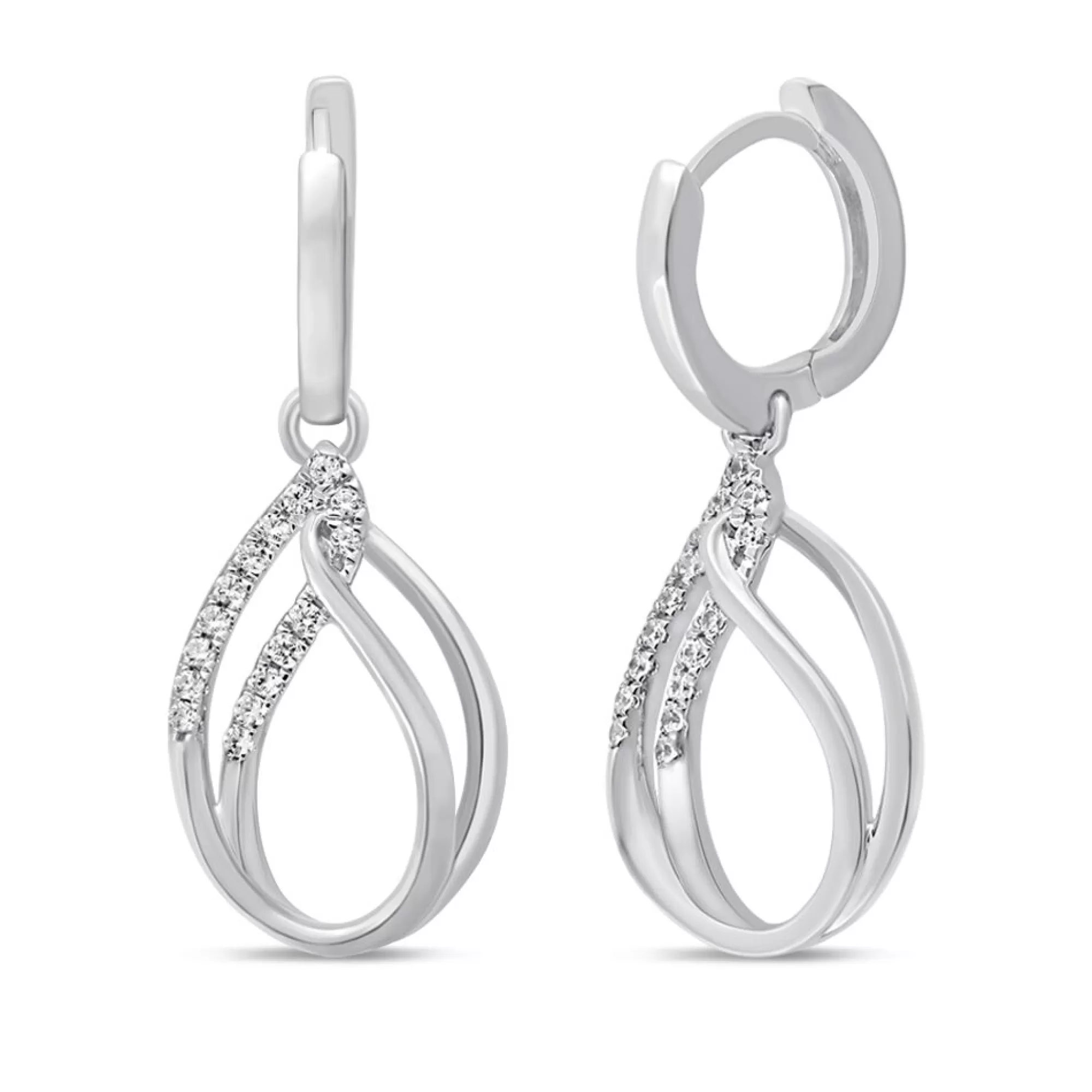 Earrings^Linked With Love Lab Grown Diamond Drop Earrings In 10K White Gold (1/5 Ct. Tw.)